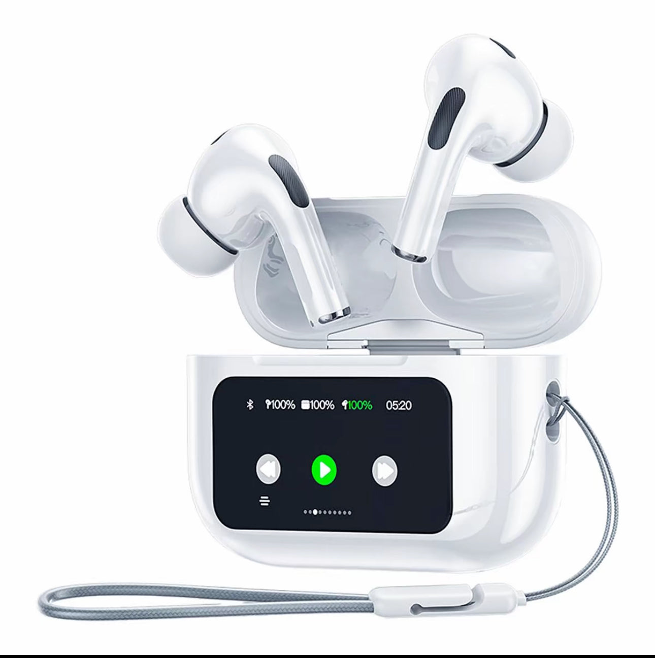 Auriculares bluetooth inalámbricos, Audífonos Inalámbricos con Pantalla Táctil Inteligente, Bluetooth 5.4, Llamadas Nítidas con Micrófono, Cancelación de Ruido, Resistencia al Agua IPX5,
Type-C (Blanco)