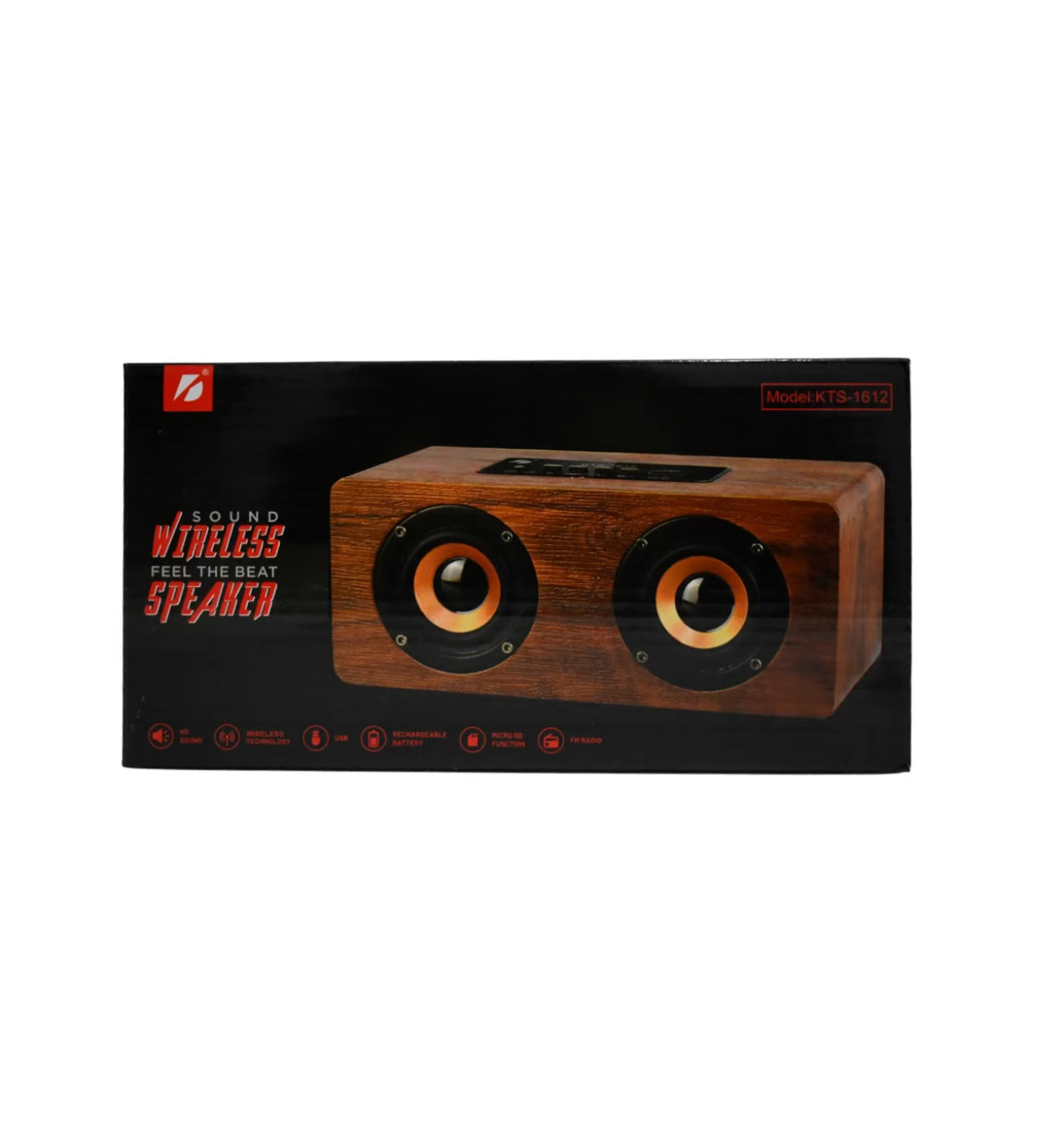 Bocina Bluetooth Portátil con Diseño Tipo Madera con Conexión TWS: vincula dos bocinas fácilmente
KTS-1612