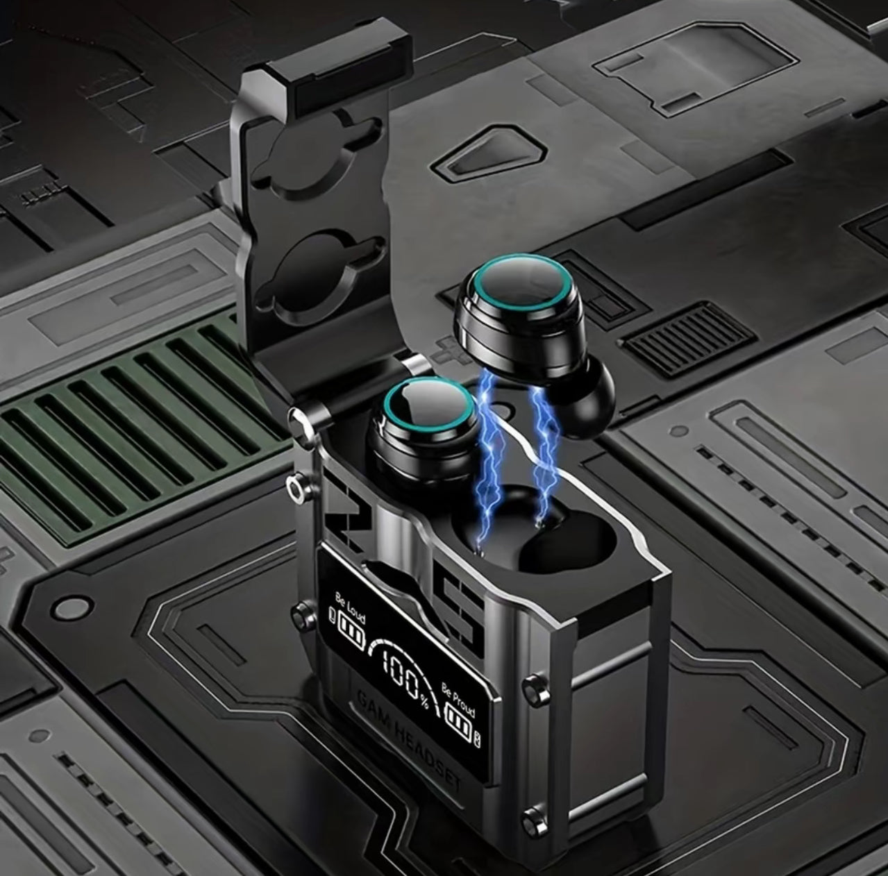 Viclook Audífonos Bluetooth M25 TWS con baja latencia para gaming, cancelación activa de ruido, resistentes al agua, pantalla LED de batería y sonido HiFi. Ideales para deporte o juegos.