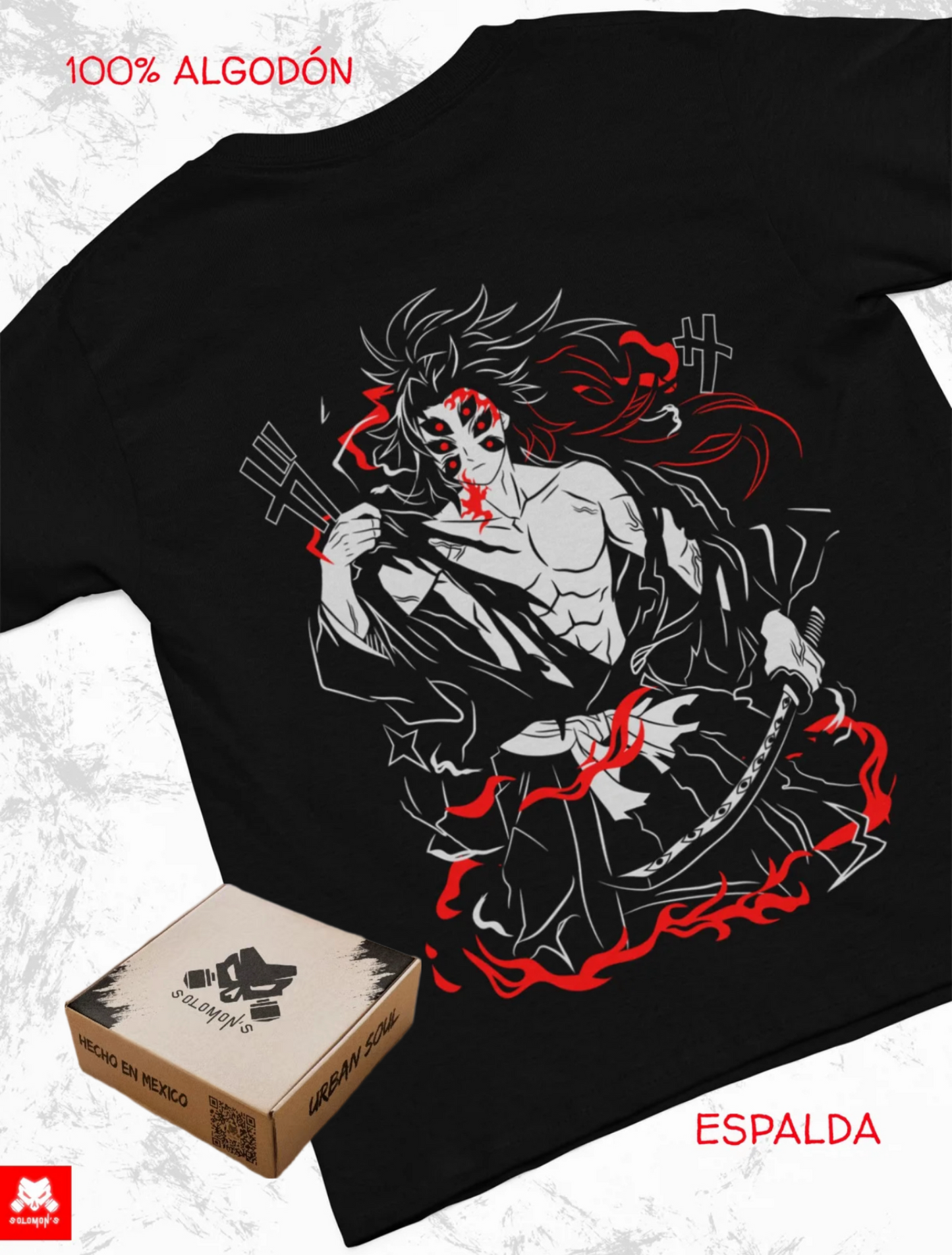 Playera Solomon's DEMON SLAYER KOKUSHIBO I 100% Algodón | Tacto Suave | Anime Streetwear