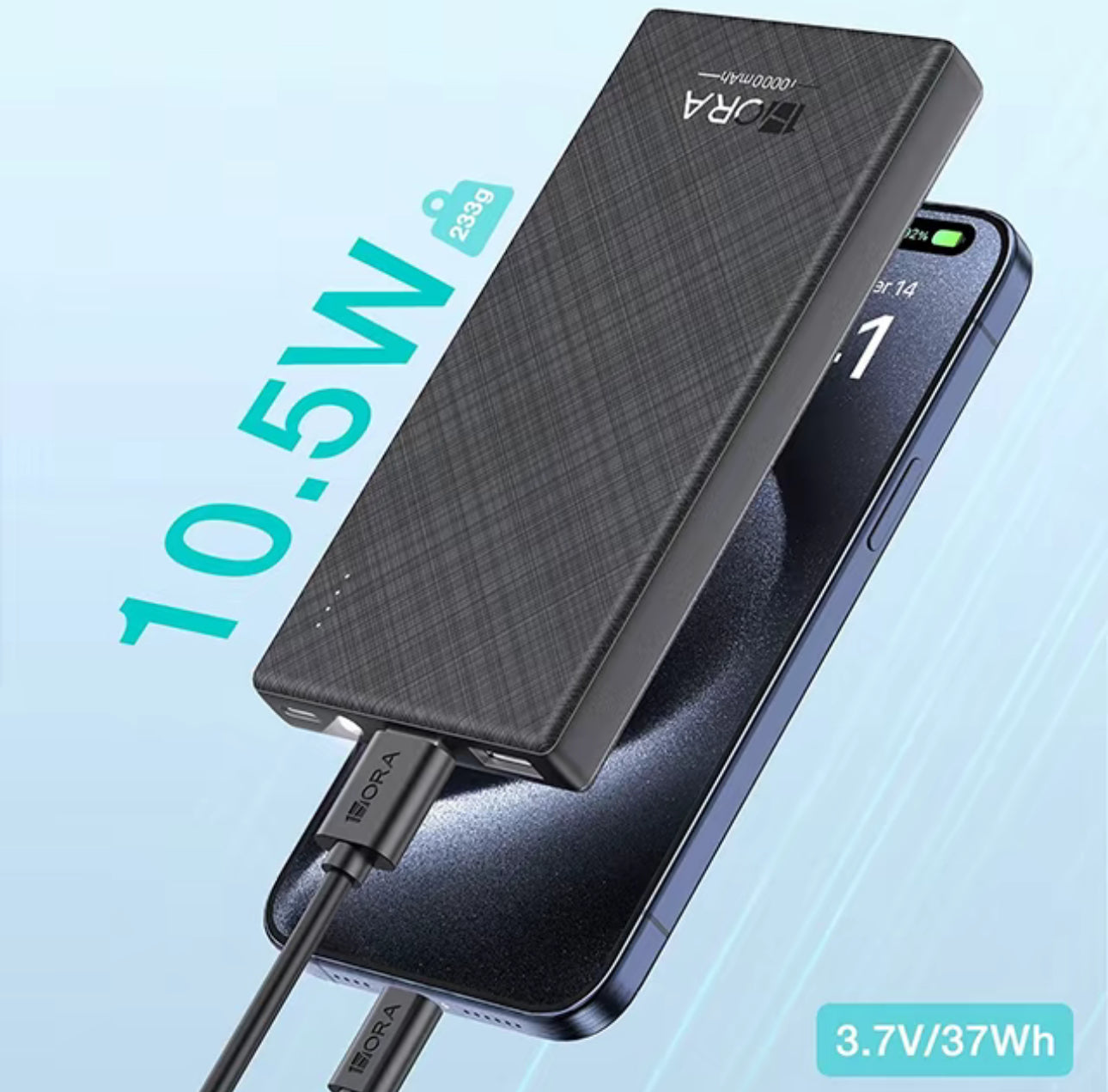 1HORA Power Bank Batería Portátil 10000mah
Bateria 1hora Power Bank Con Indicador De Luz Y
Tipo C GAR263