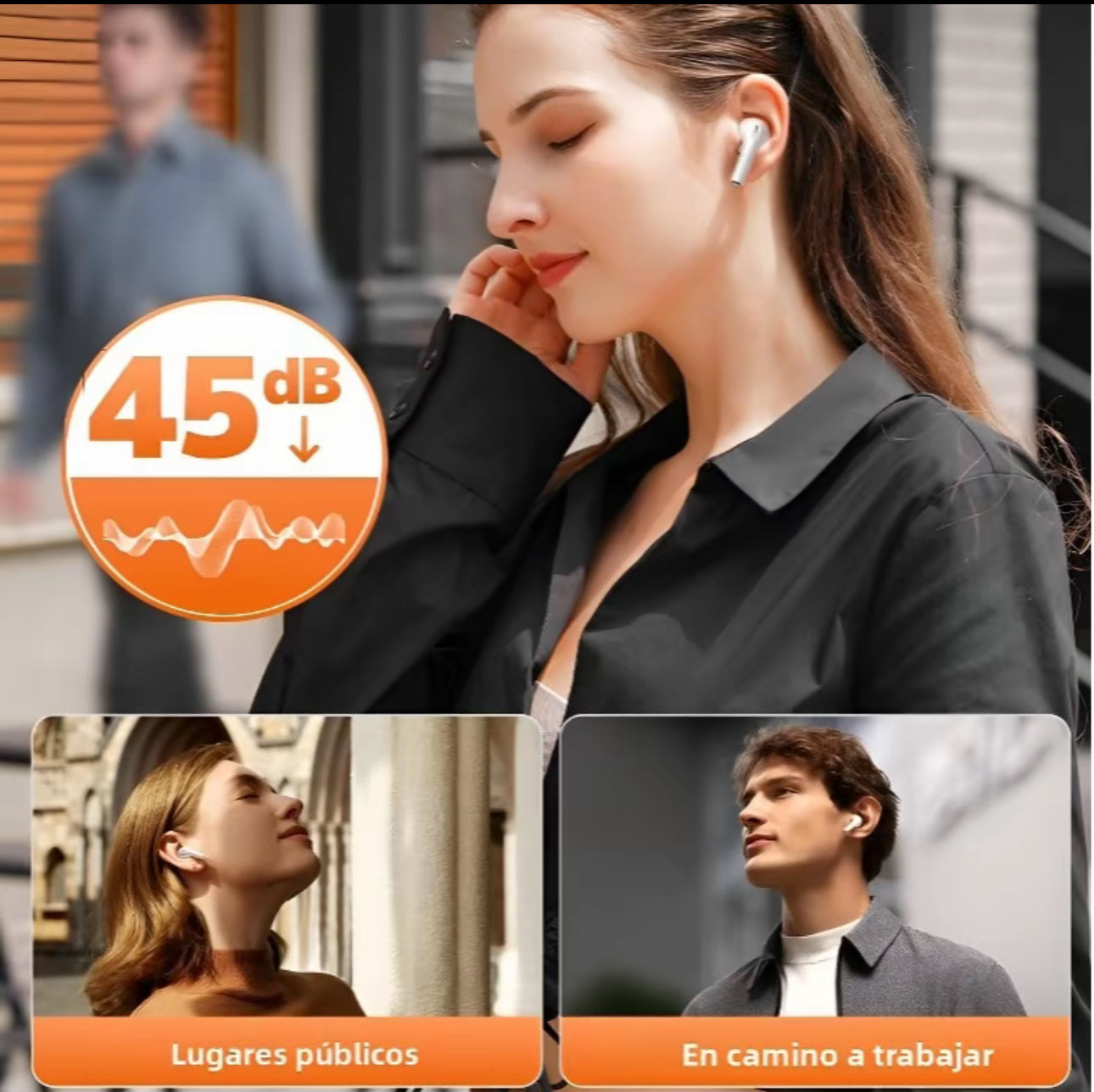 Auriculares bluetooth inalámbricos, Audífonos Inalámbricos con Pantalla Táctil Inteligente, Bluetooth 5.4, Llamadas Nítidas con Micrófono, Cancelación de Ruido, Resistencia al Agua IPX5,
Type-C (Blanco)
