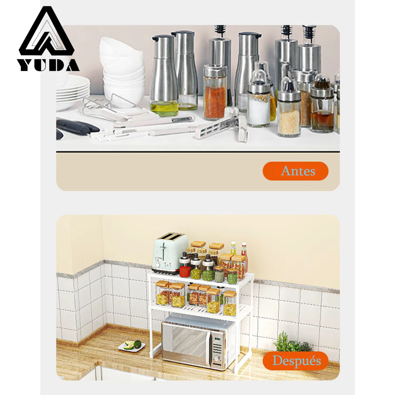 Estante de Almacenamiento para Horno
Microondas - Organizador de Cocina
Multifuncional