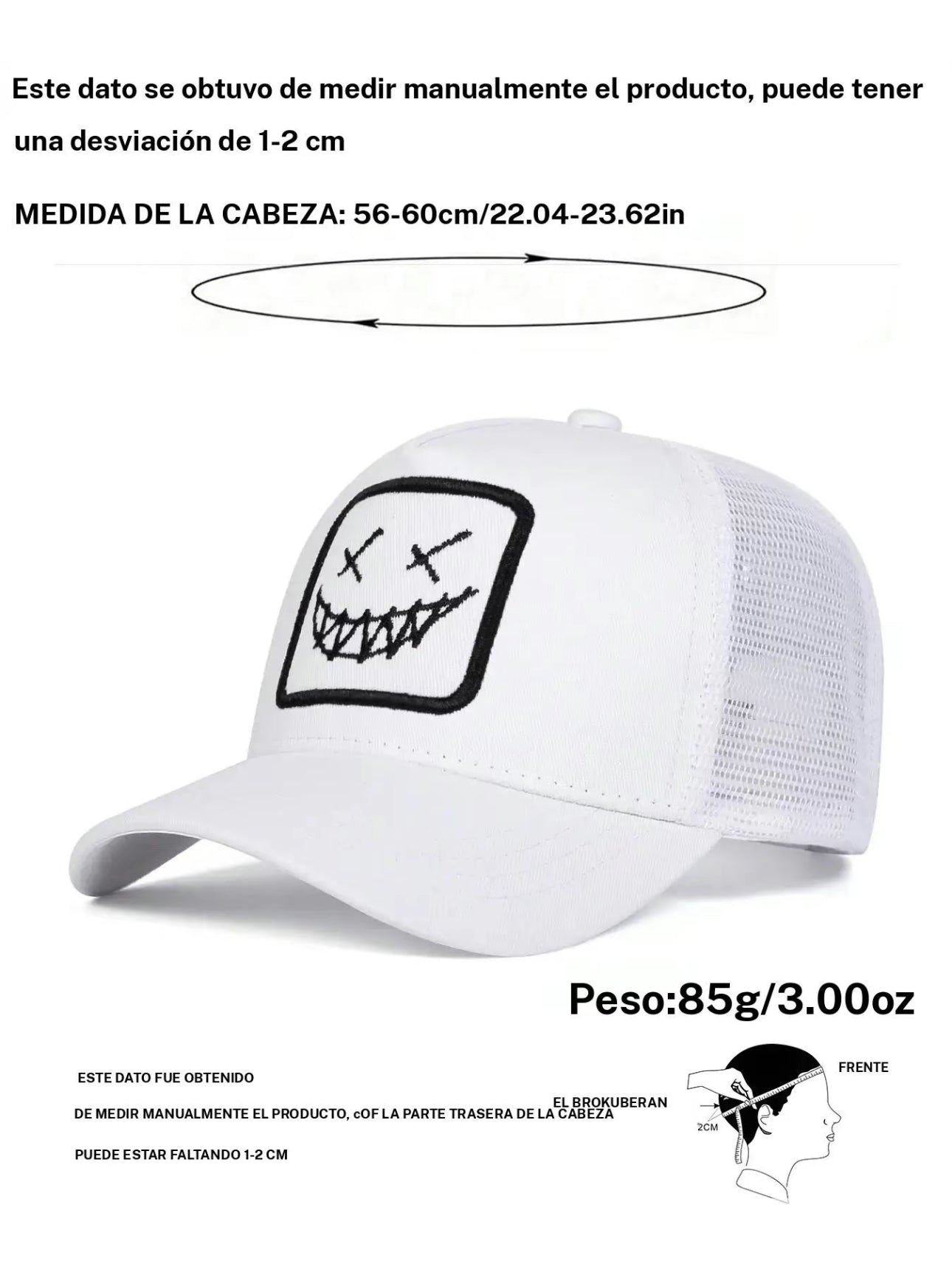 Gorra tipo camionero con diseño de cara sonriente, gorra casual para deportes al aire libre para hombres y mujeres, accesorios de moda para uso diario