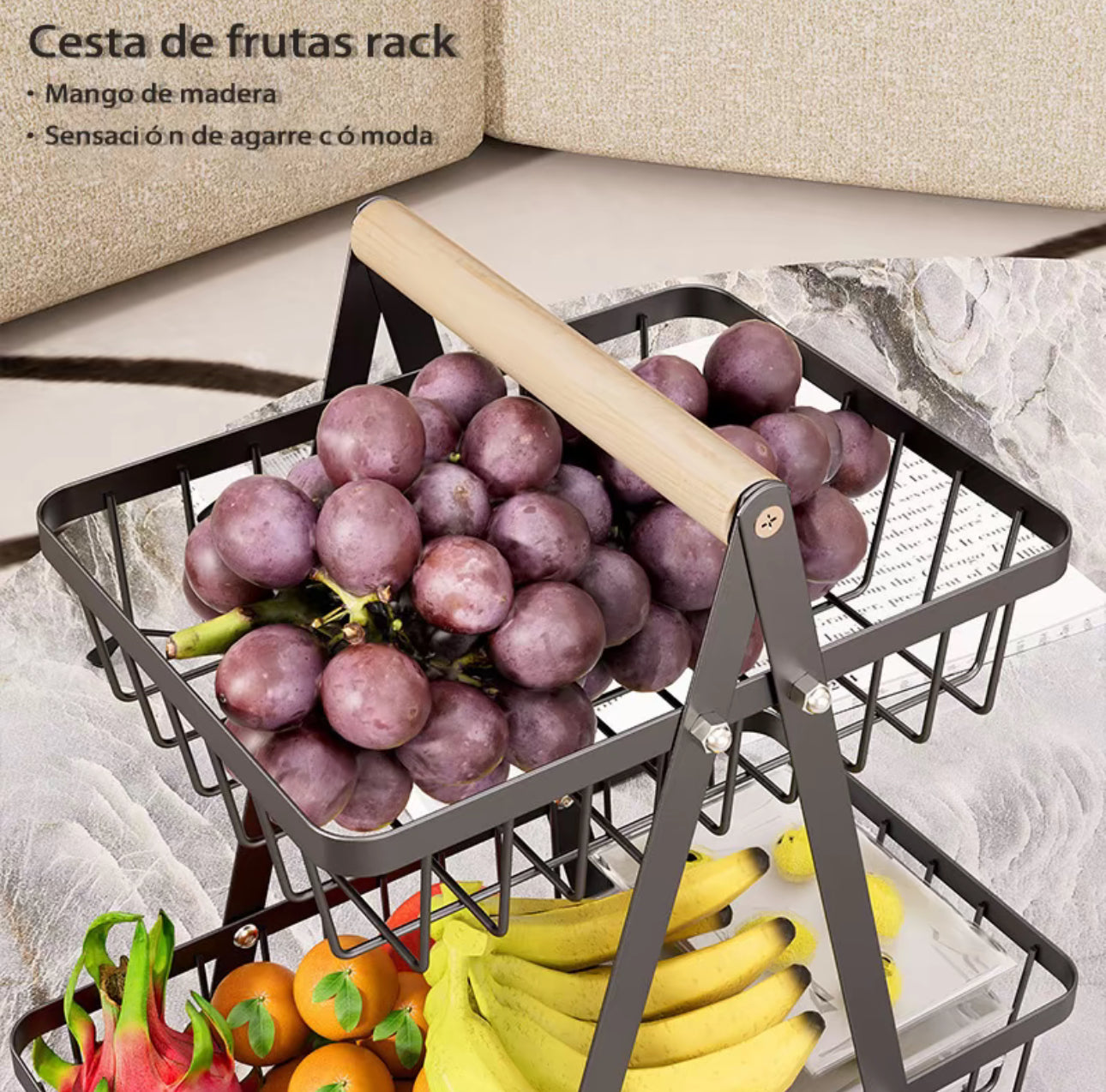 Estante de verduras de cocina encimeras frutas y verduras cestas de mano cestas de varios niveles sala de estar marco de almacenamiento de frutas
estante