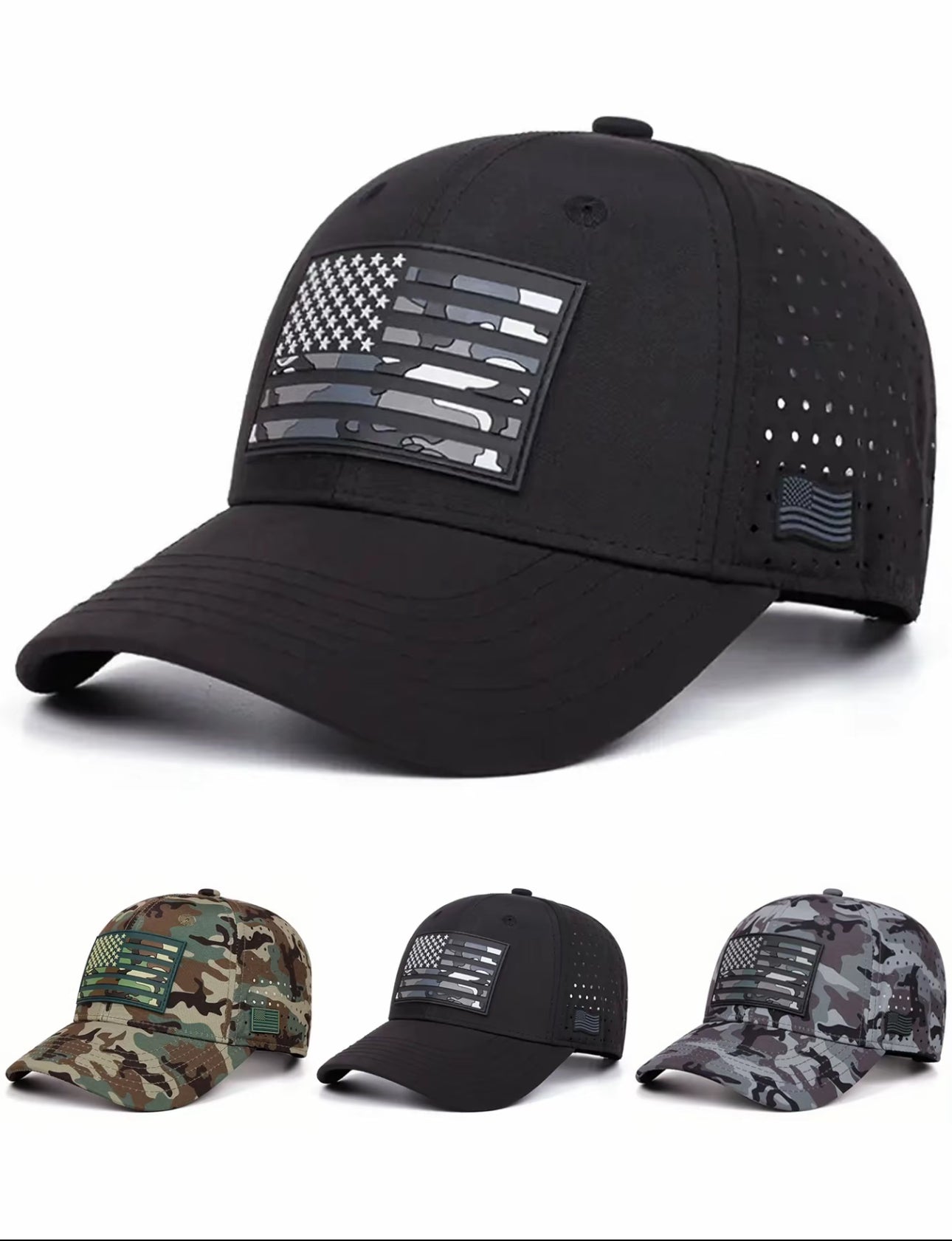 Gorra de malla 2025, personalizada con etiquetado de bandera estadounidense, para ciclismo, escalada, sombrero para el sol, deportes, skateboarding, hip hop, para hombre y mujer, uso diario, vestimenta para el trayecto.