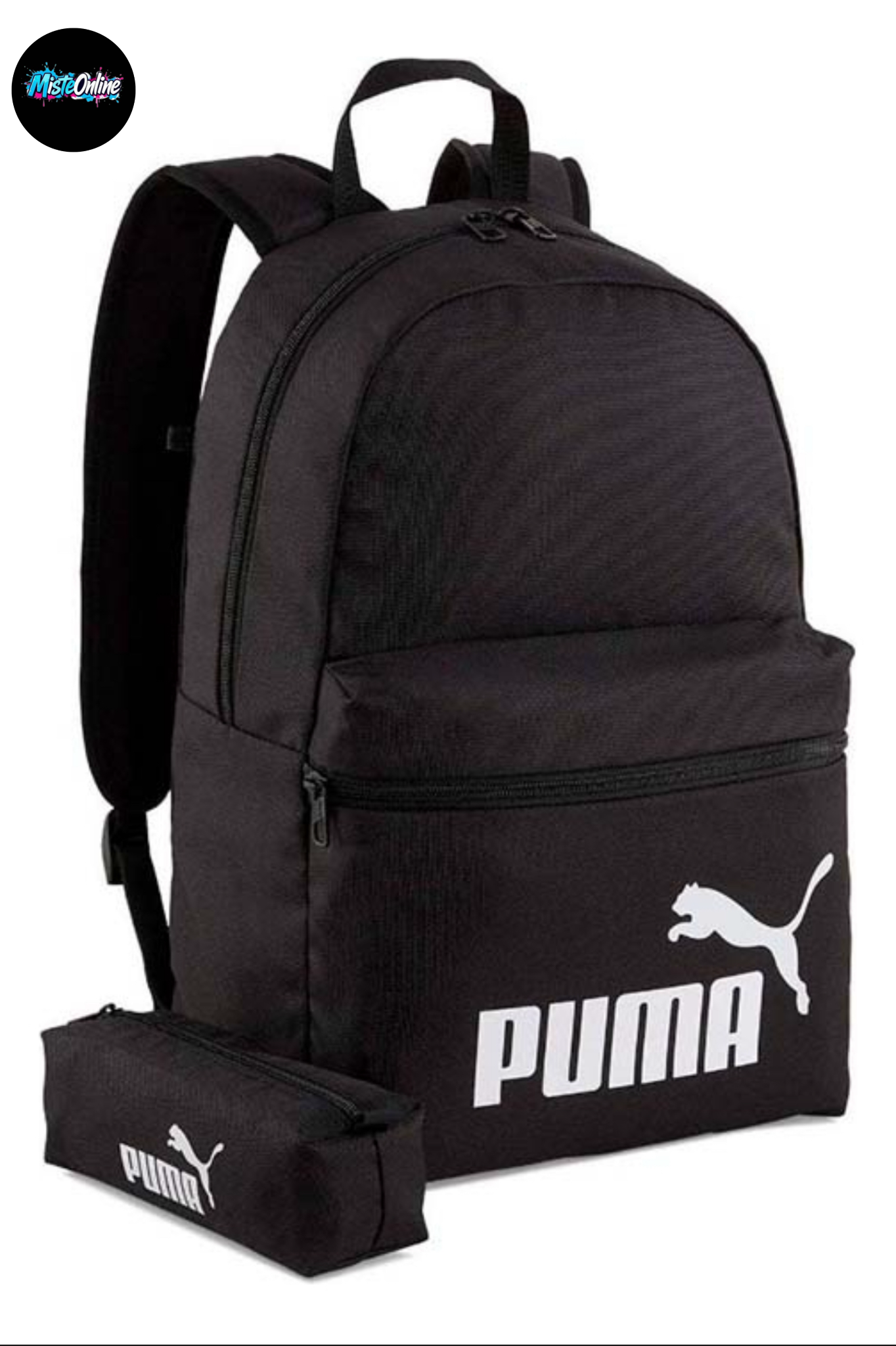 Mochila Negra Puma Unisex Phase Backpack + Estuche