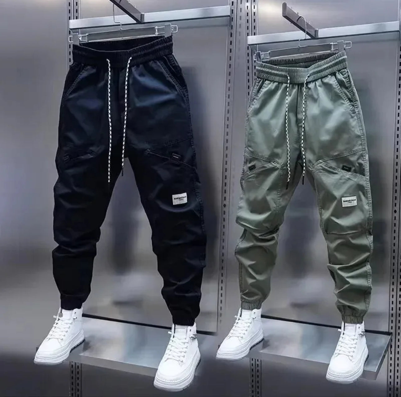 (🌍 PRODUCTO INTERNACIONAL) Pantalones Tipo Cargo Harem Para Hombre, Pantalones Casuales