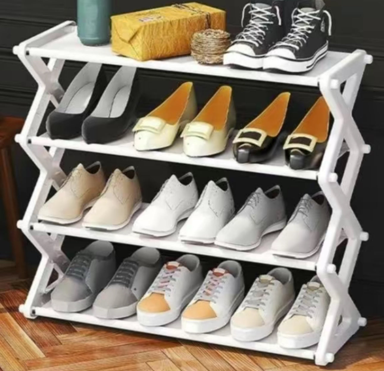 Armario para Zapatos de 4 y Niveles Color sólido portátil