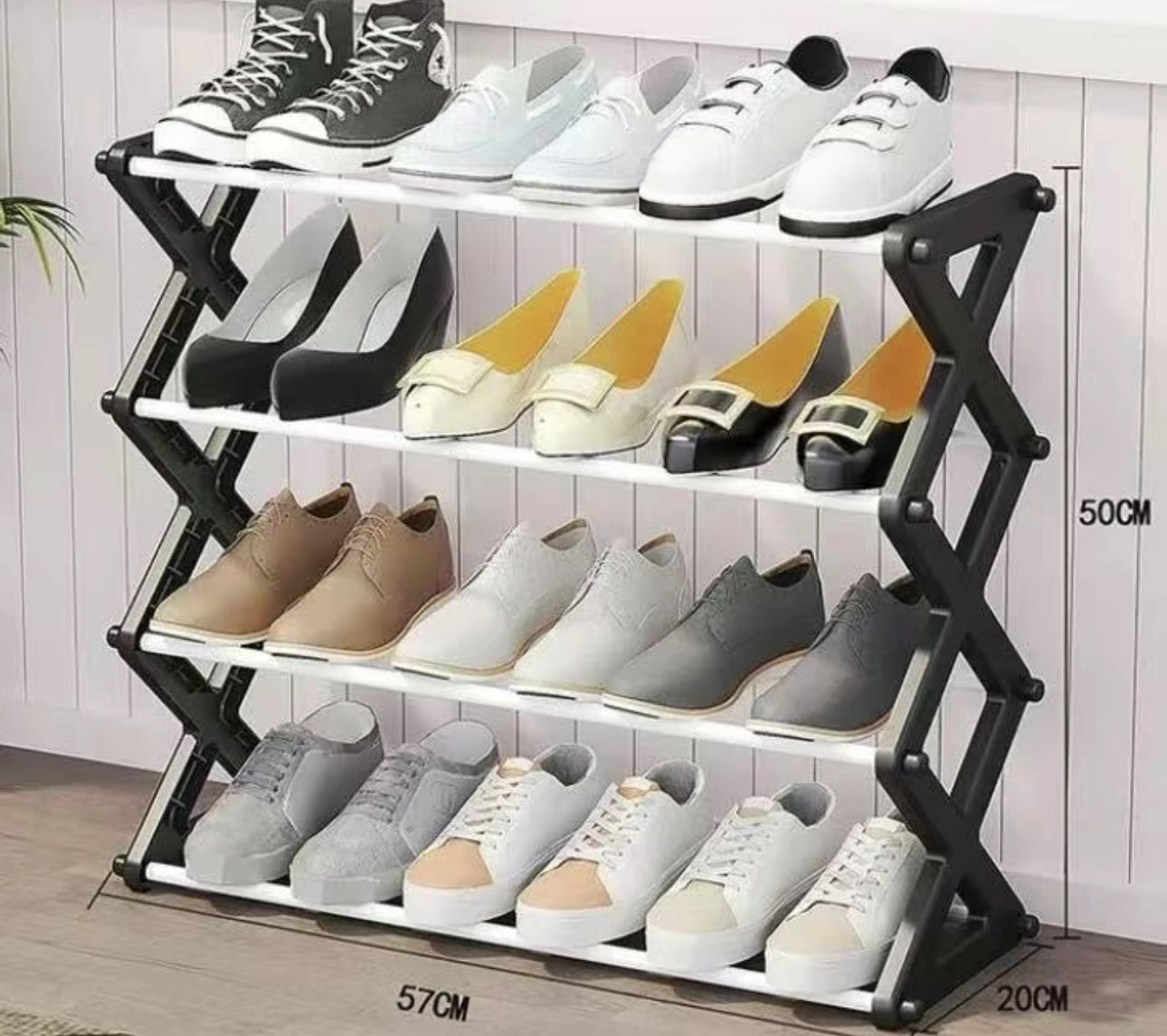 Armario para Zapatos de 4 y Niveles Color sólido portátil