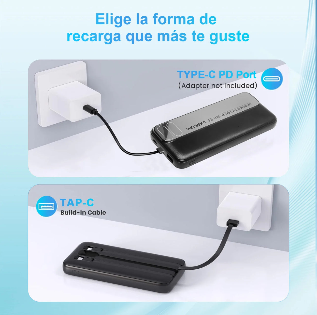 MOREKA K061 10000mAh Mobile Power 20W, Batería externa portátil de carga rápida, batería portatil compatible con iPhone 16 Pro Max/15-12