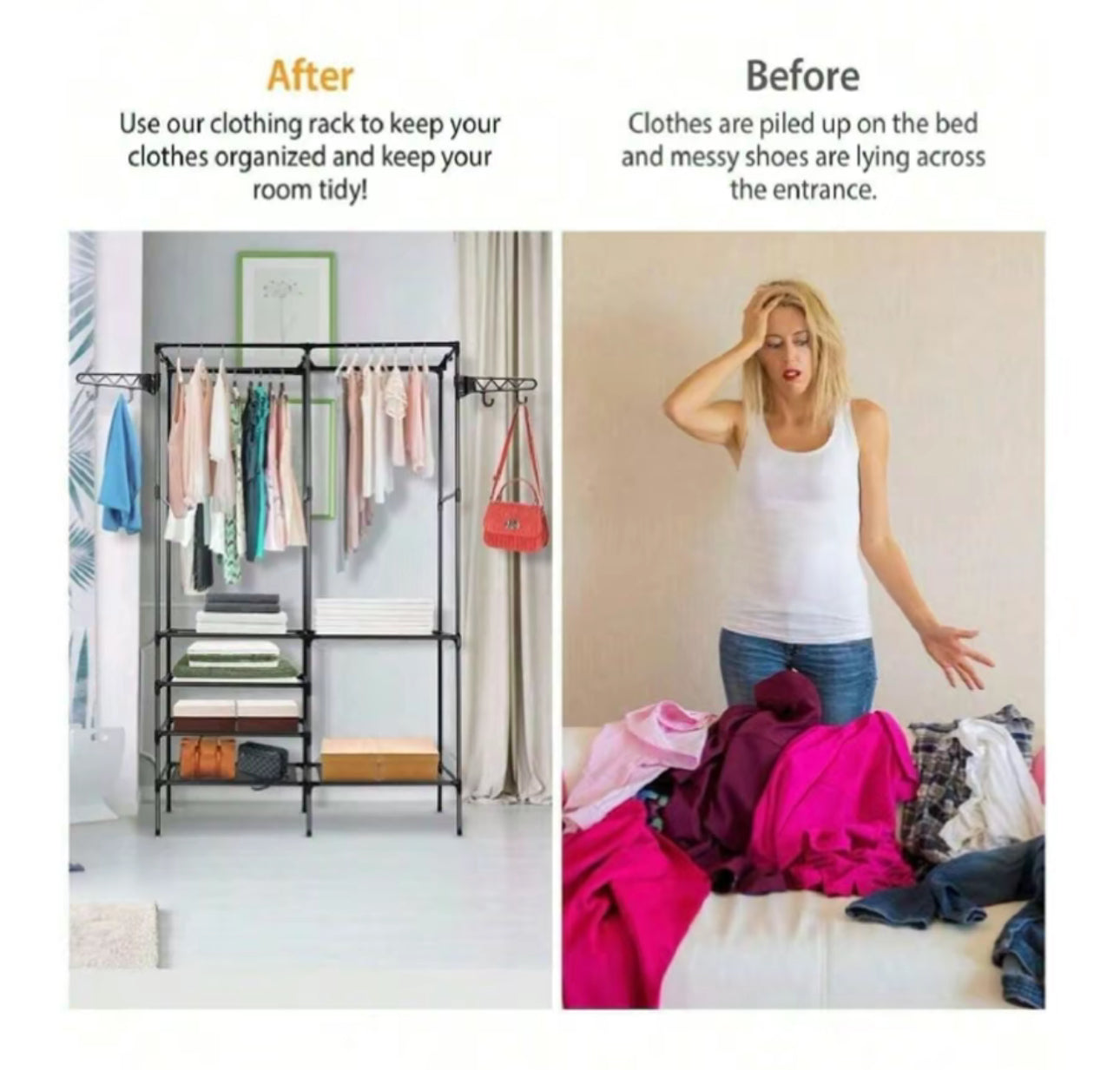 Lerfm Closet Multifuncional de 3 Capas, Soporte de Acero Inoxidable para Ropa, Zapatos y
Juguetes