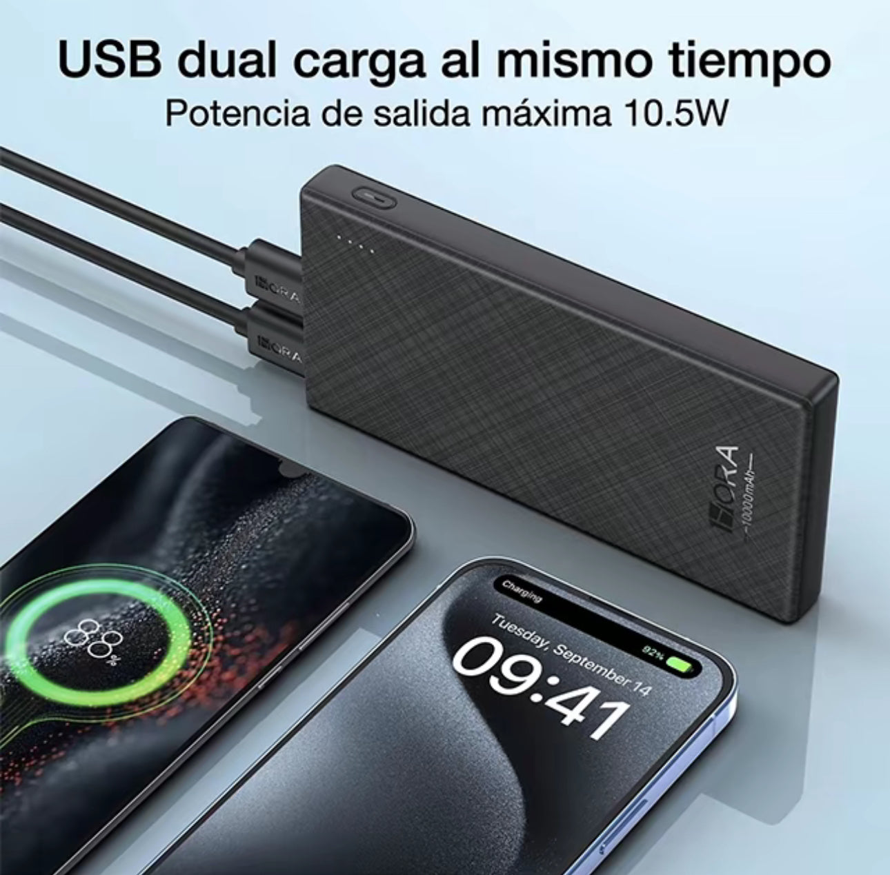 1HORA Power Bank Batería Portátil 10000mah
Bateria 1hora Power Bank Con Indicador De Luz Y
Tipo C GAR263