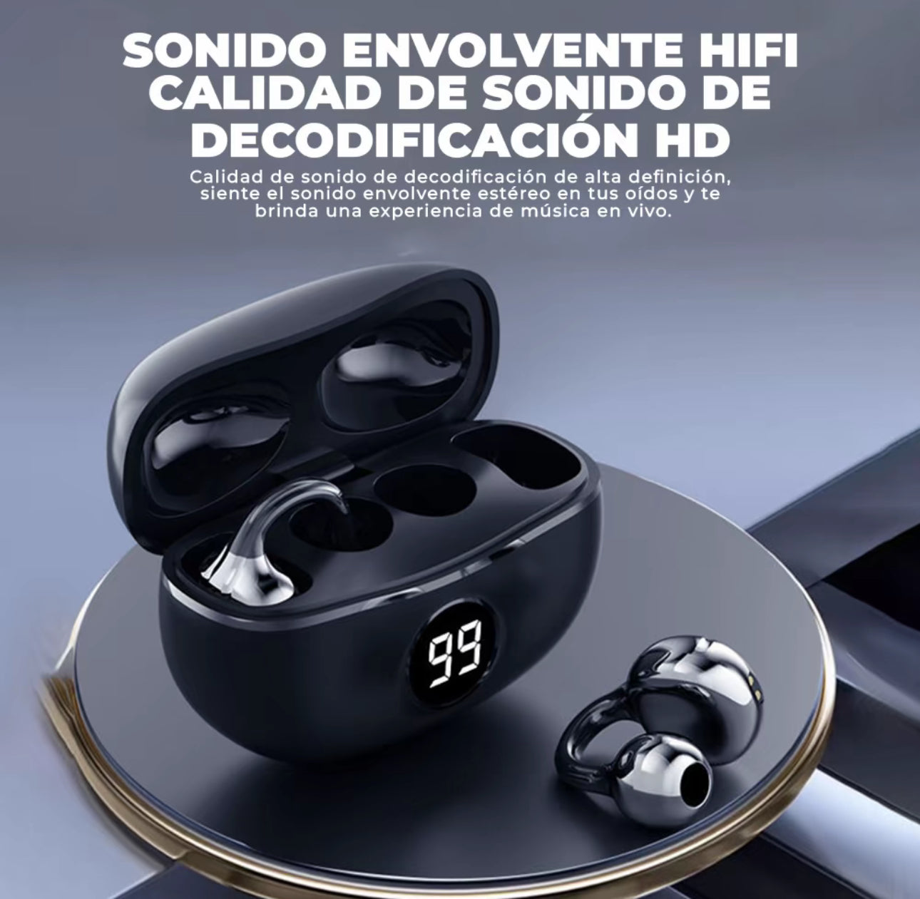 VICLOOK D151 Audífonos Inalámbricos Clip Ear audífonos de gancho para correr Diseño ergonómico ultra ligero, HiFi sonido 360°, cómodos sin dolor, táctil, impermeables y batería de larga duración.