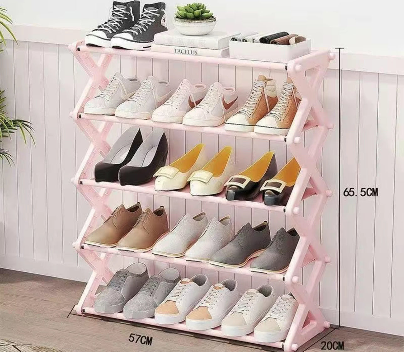 Armario para Zapatos de 4 y Niveles Color sólido portátil