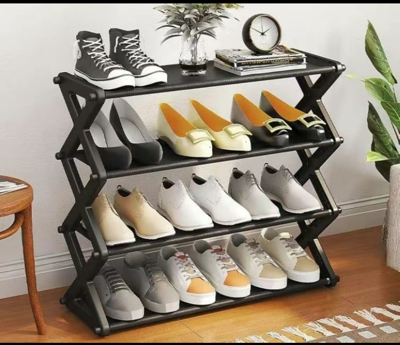 Armario para Zapatos de 4 y Niveles Color sólido portátil