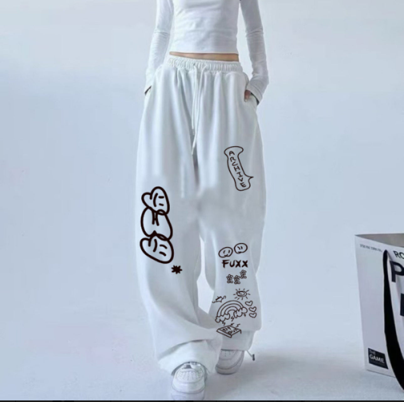 (🌍 PRODUCTO INTERNACIONAL) Pantalones Casuales Con Estampado De Hip Hop, Algodón Y Span