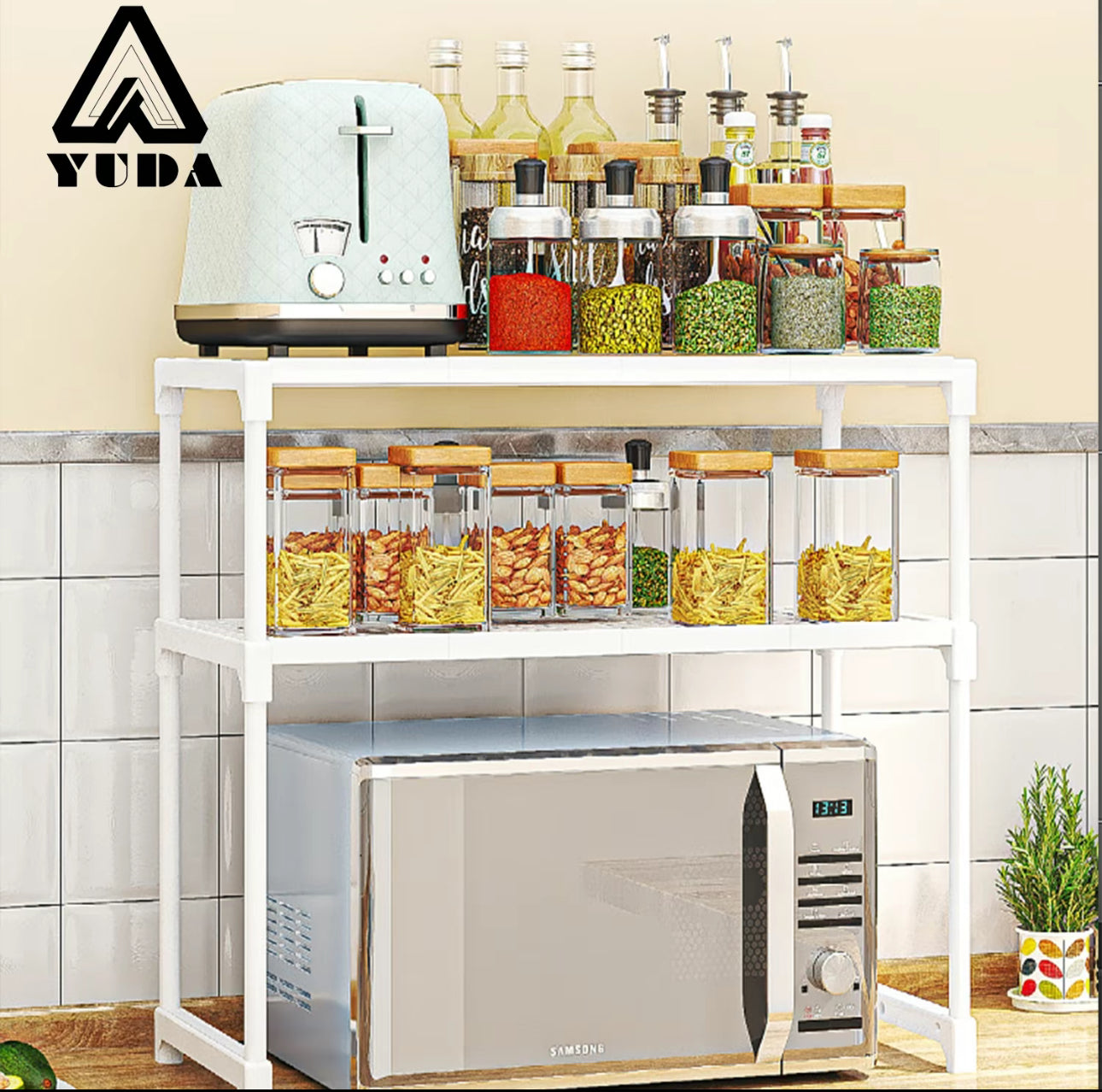 Estante de Almacenamiento para Horno
Microondas - Organizador de Cocina
Multifuncional