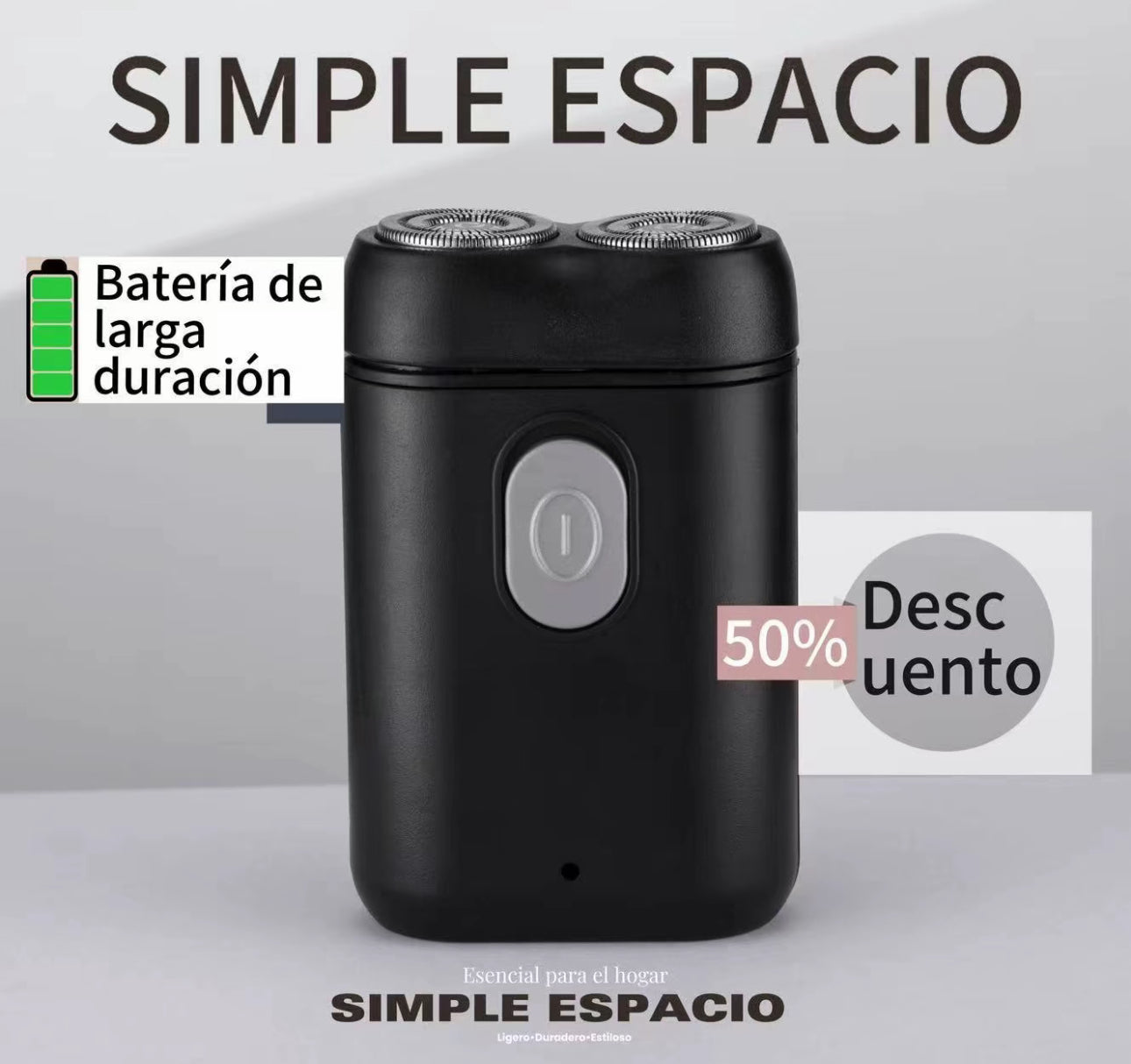 Afeitadora Eléctrica con
Cabezal 3D Desmontable y Lavable, Batería de 24
Horas y Carga Rápida - ¡50% de Descuento!