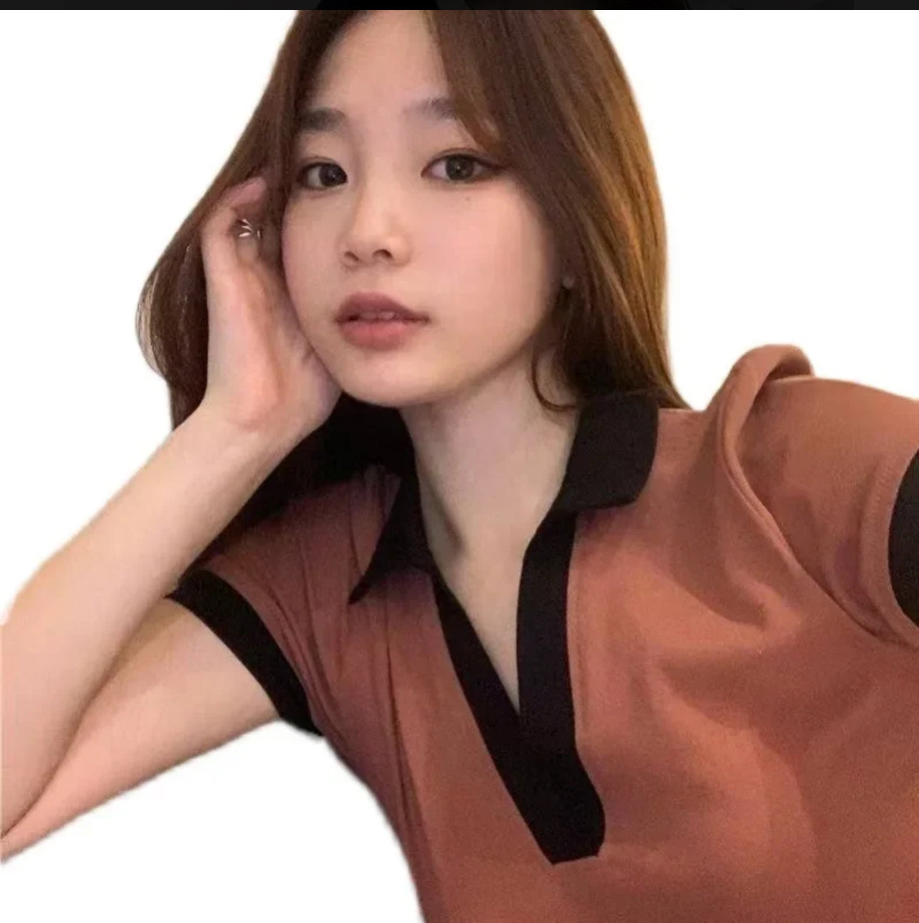 (🌍 INTERNACIONAL) Camiseta Mubouya Con Cuello En V Y Manga Corta De Poliéster