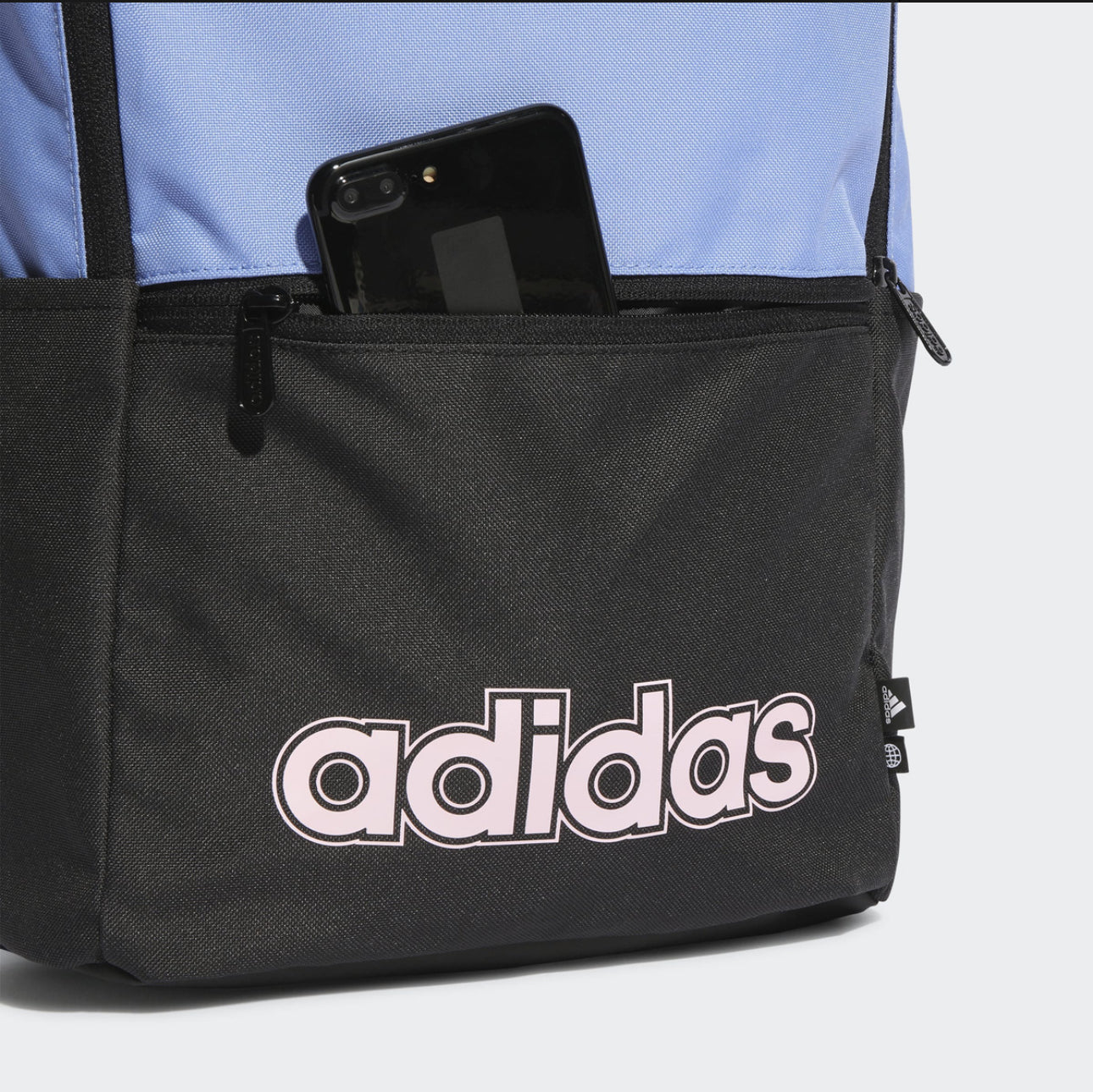 Mochila adidas Foundation Classic, color azul/negro, diseño de tela de la selección nacional de Brasil; CBF (Confederación Brasileña de Fútbol); club; personalizada