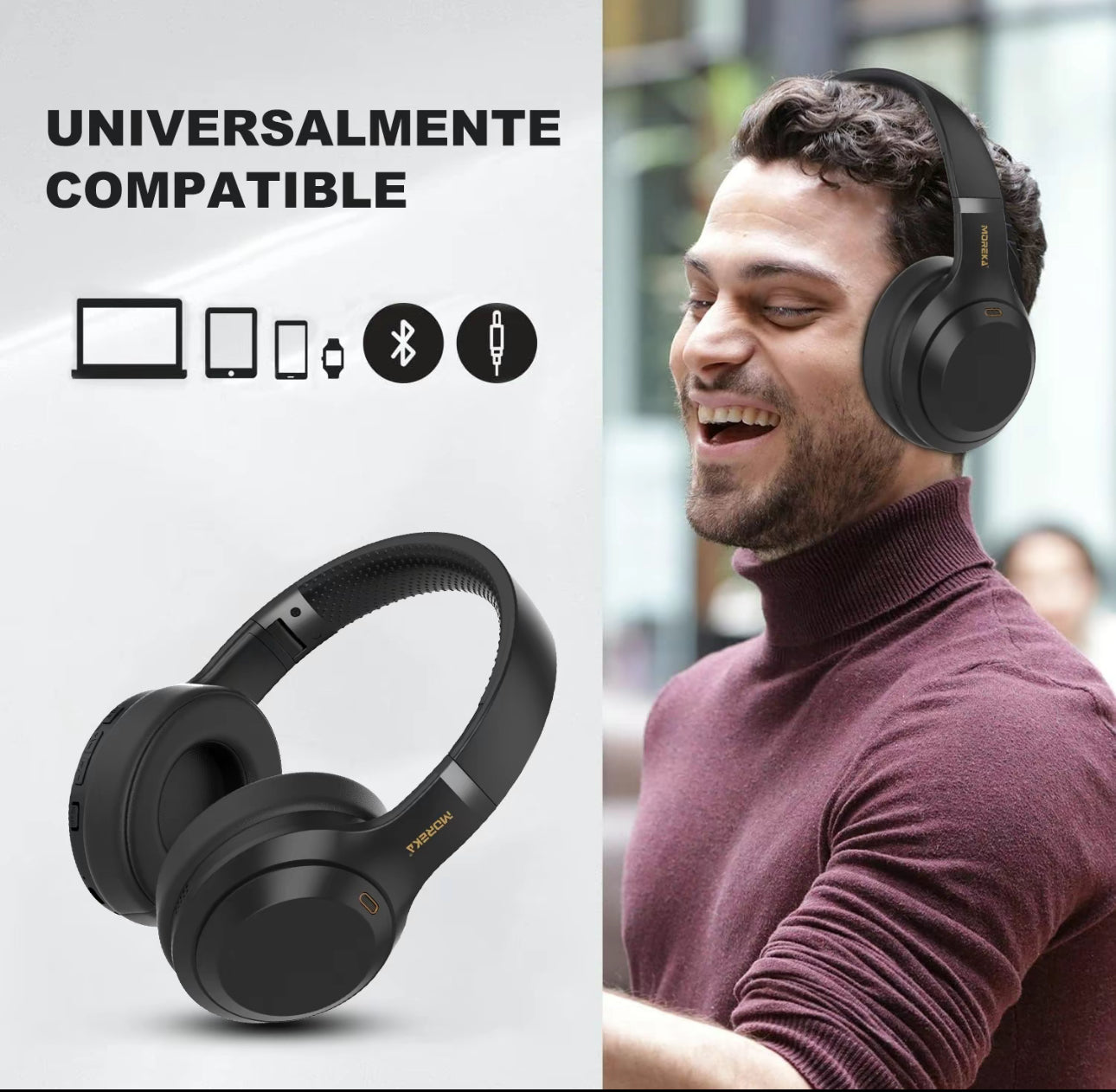 MOREKA BO7 - Auriculares intrauditivos inalámbricos con graves