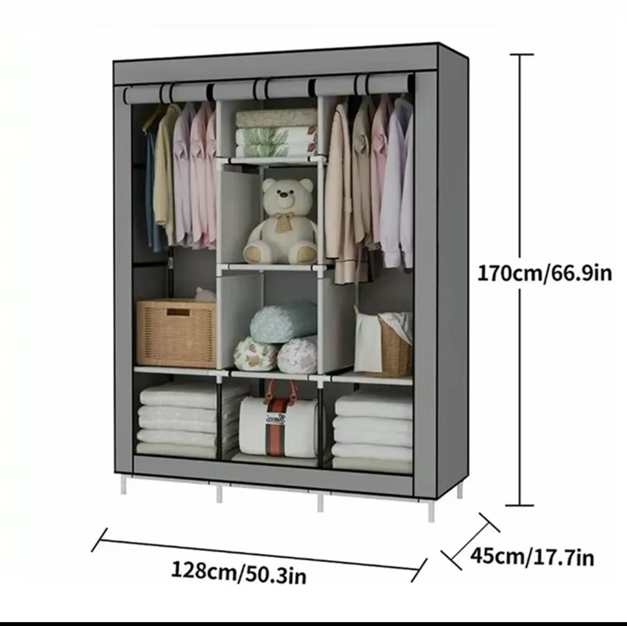 LERFM Closet Armable Ropero Rack Guardaropa
Recamara Organización, Bonito, Práctico Y Resistente. Armario Plegable Organizador de Ropa, navidadRebajas de fin de año, Dazy ,Sheglam