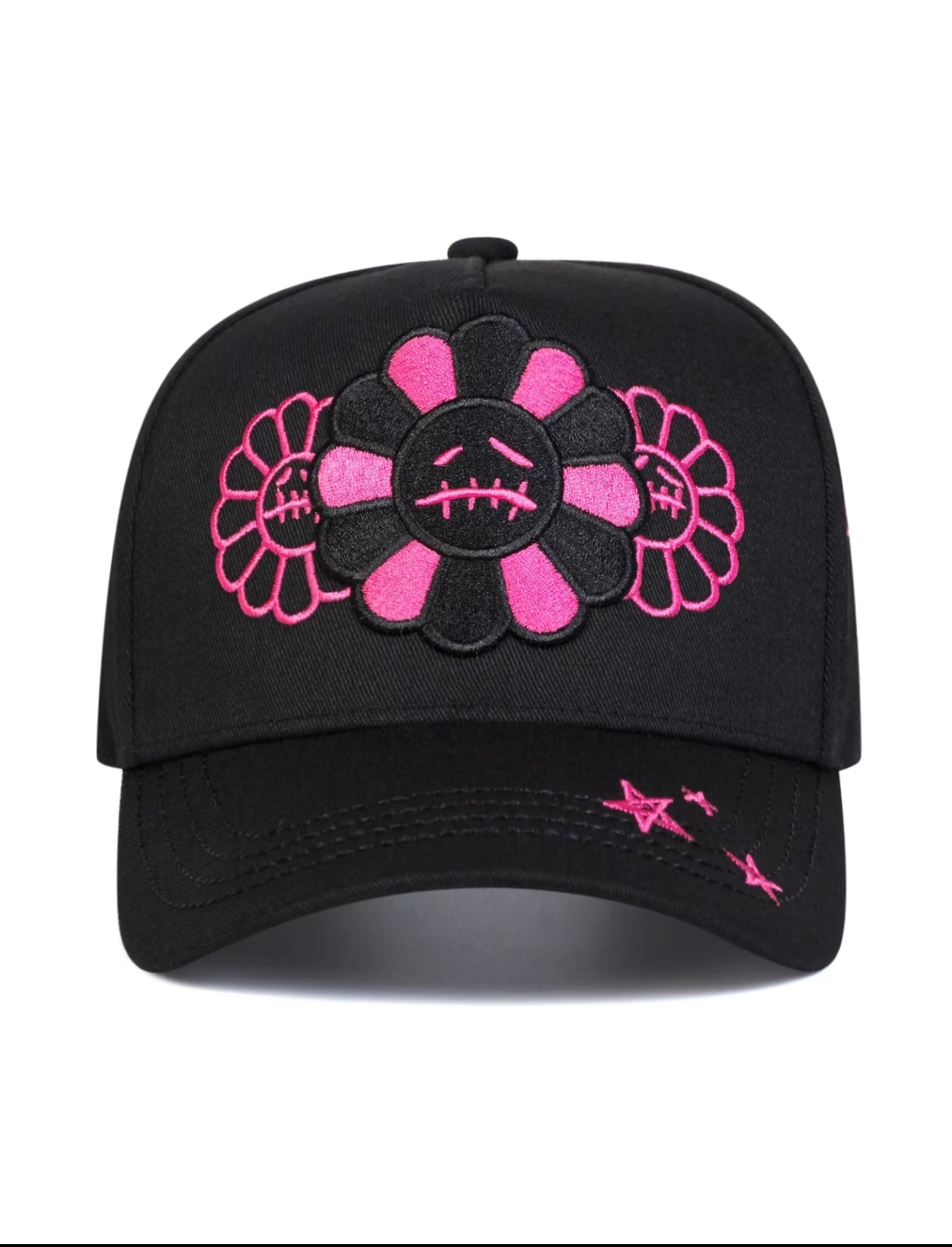 Gorra con Bordado de Cara Llorando y Flor, Unisex, Regalo Perfecto para el Dia del Padre, Ideal para San Valentín, Elección para Familiares, Amigos y Hermanos