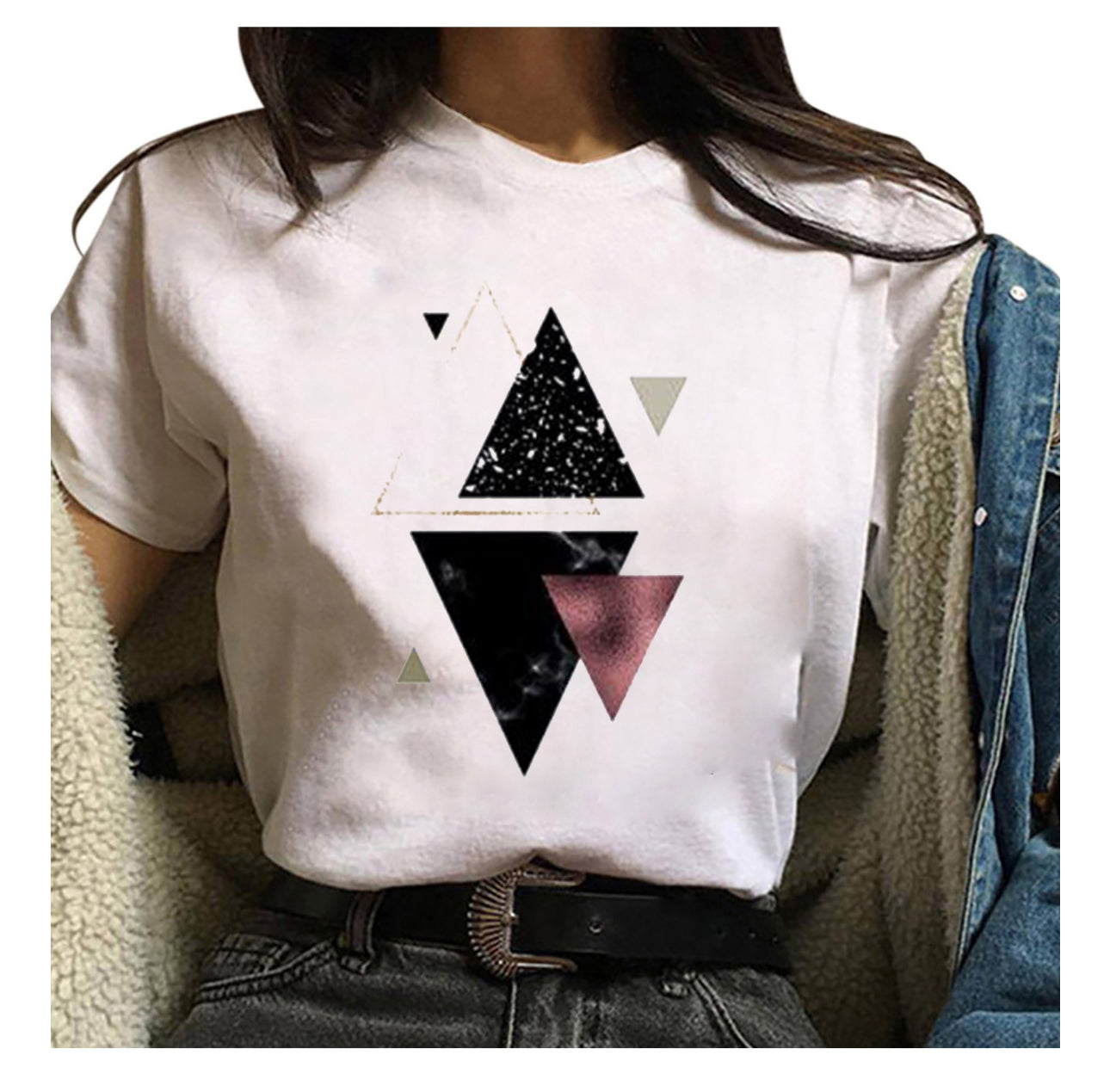 (đ PRODUCTO INTERNACIONAL) Camiseta Holgada Con Cuello Redondo A La Moda, Casual, Con E