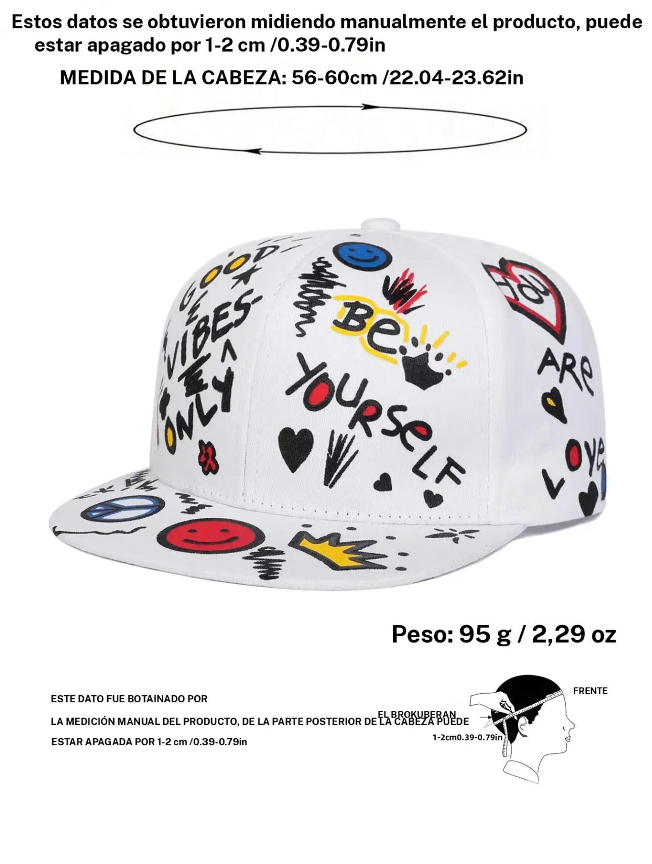 Gorra Unisex de Grafiti Hip-Hop, Protección Solar Ajustable para Exteriores, Adecuada para Viajes de Primavera y Otoño, Vacaciones en la Playa