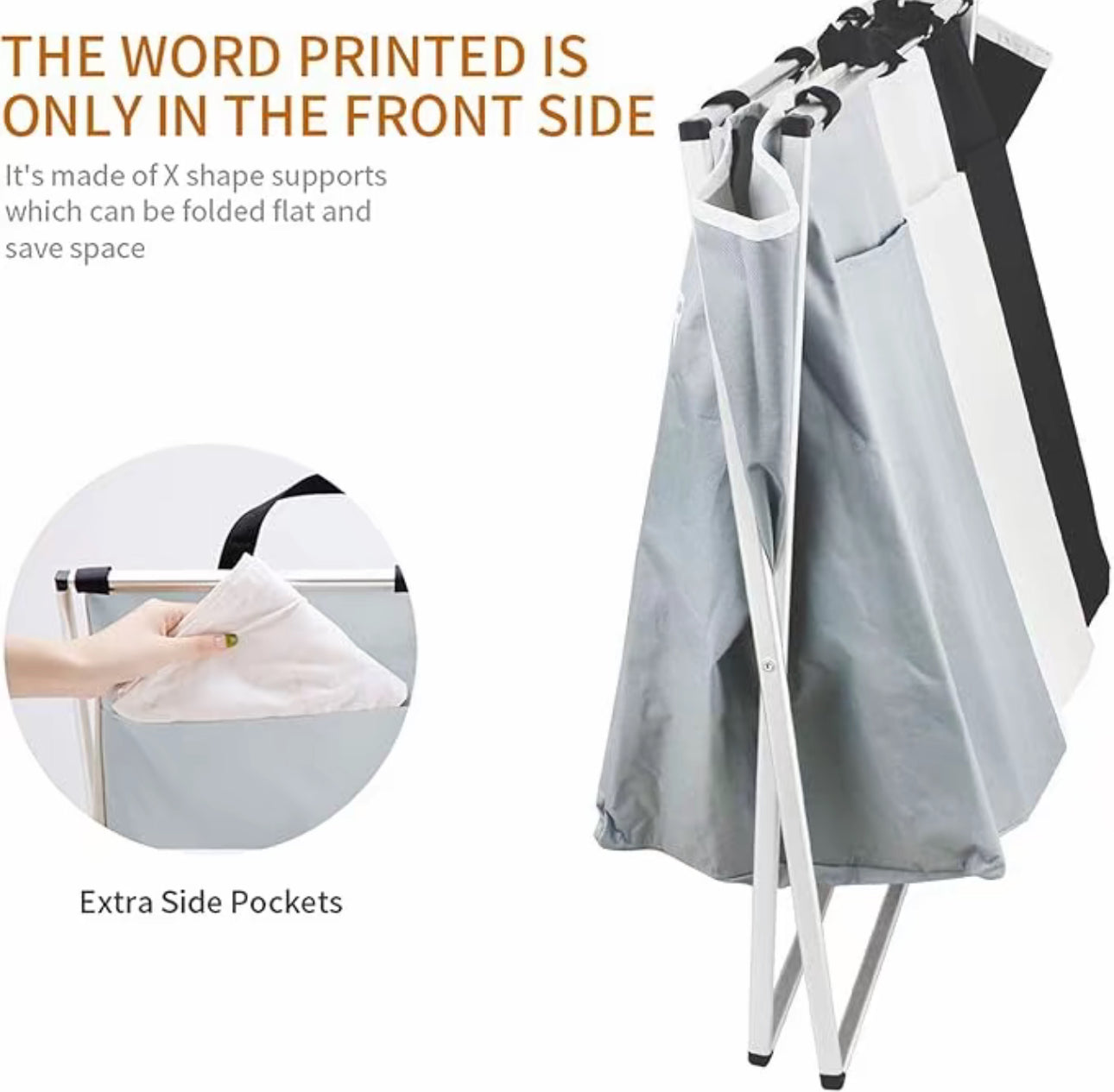 Canasta de Ropa Sucia de 3 Secciones - Cesto
Plegable Grande para Ropa - Organizador con Marco de Aluminio para Clasificar Ropa Sucia