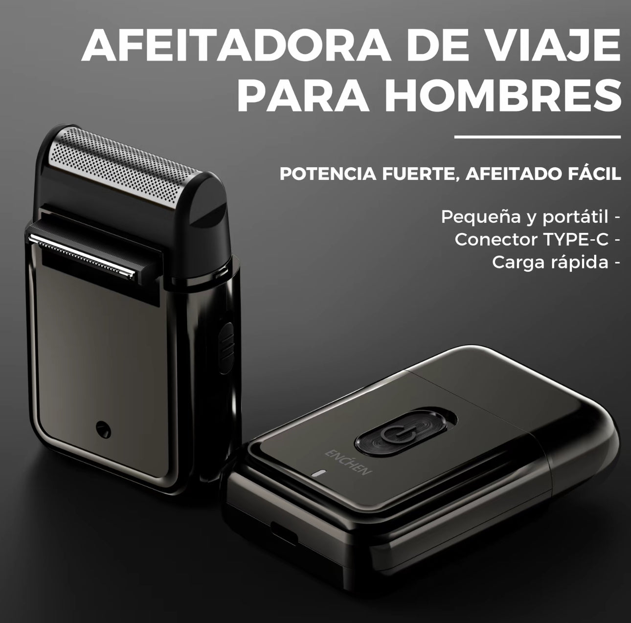 ENCHEN MSOO3 Mini Afeitadora Portátil | Diseño de Doble Hoja | Motor de Alta Velocidad |
Afeitadora Recargable por USB | Esenciales de
Viaje | Negro