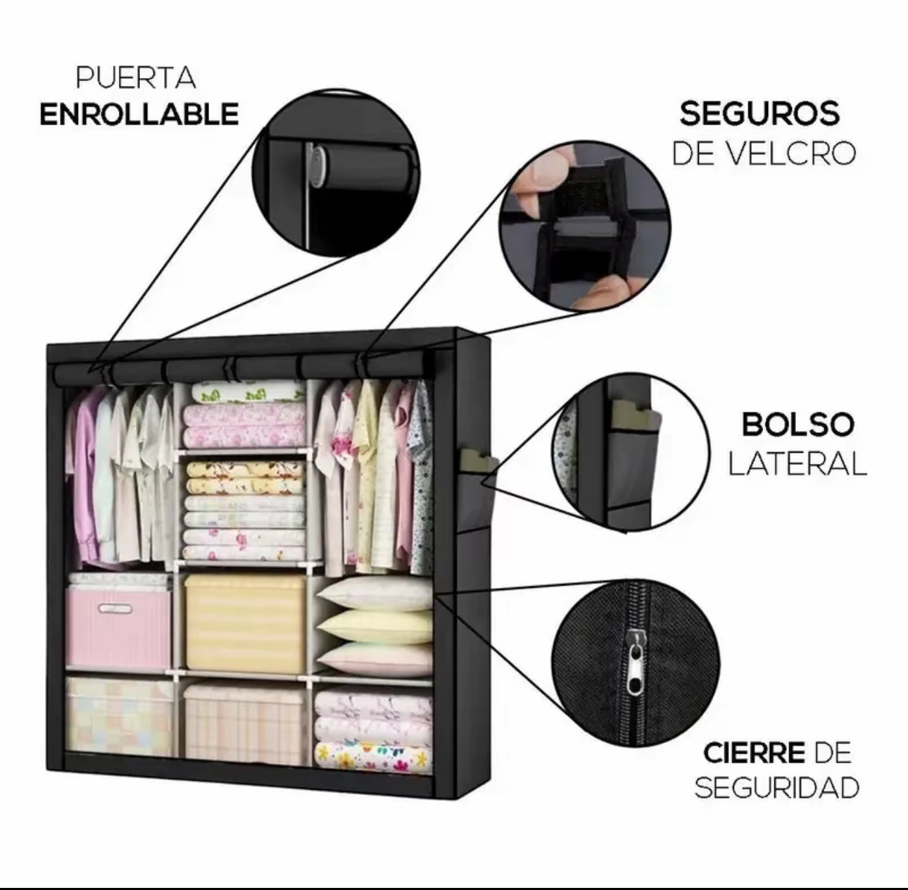 LERFM Closet Armable Ropero Rack Guardaropa
Recamara Organización, Bonito, Práctico Y Resistente. Armario Plegable Organizador de Ropa, navidadRebajas de fin de año, Dazy ,Sheglam