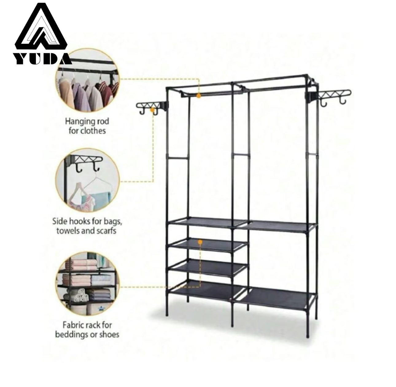 Organizador de Ropa Multifunción, Armario Closet Ropero Armable, Rack para Ropa Simple, Armario
Metalico Incluye 8 Pisos de Espacio de Almacenamiento, Puede Guardar
Ropa, Sombrero,Zapato, Estante De Aleación De Gran Cantidad Para Apartamento Y Dormitorio.