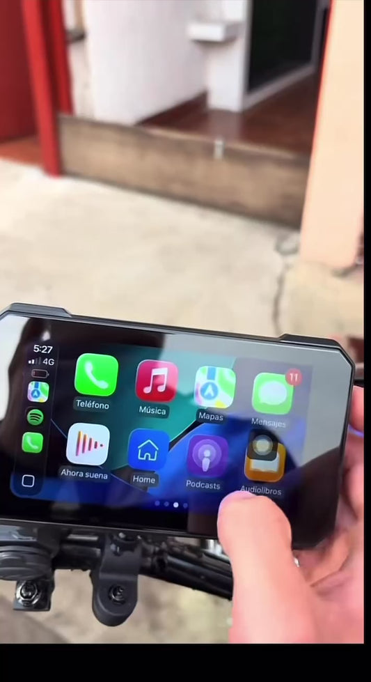 Pantalla CarPlay para motocicleta, 4,7 pulgadas, portátil, inalámbrica, Android Auto para
motocicletas
