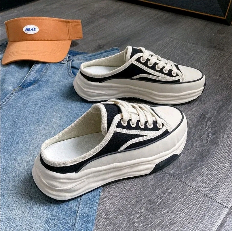 Zapatos de mujer. Nuevos zapatos de lona de verano para mujer. Versátiles y cómodos. Ligeros, con cordones y punta redonda, planos de estilo preppy. zapatos casuales versâtiles para mujer, ideales para caminar, el dia a dia y viajar
