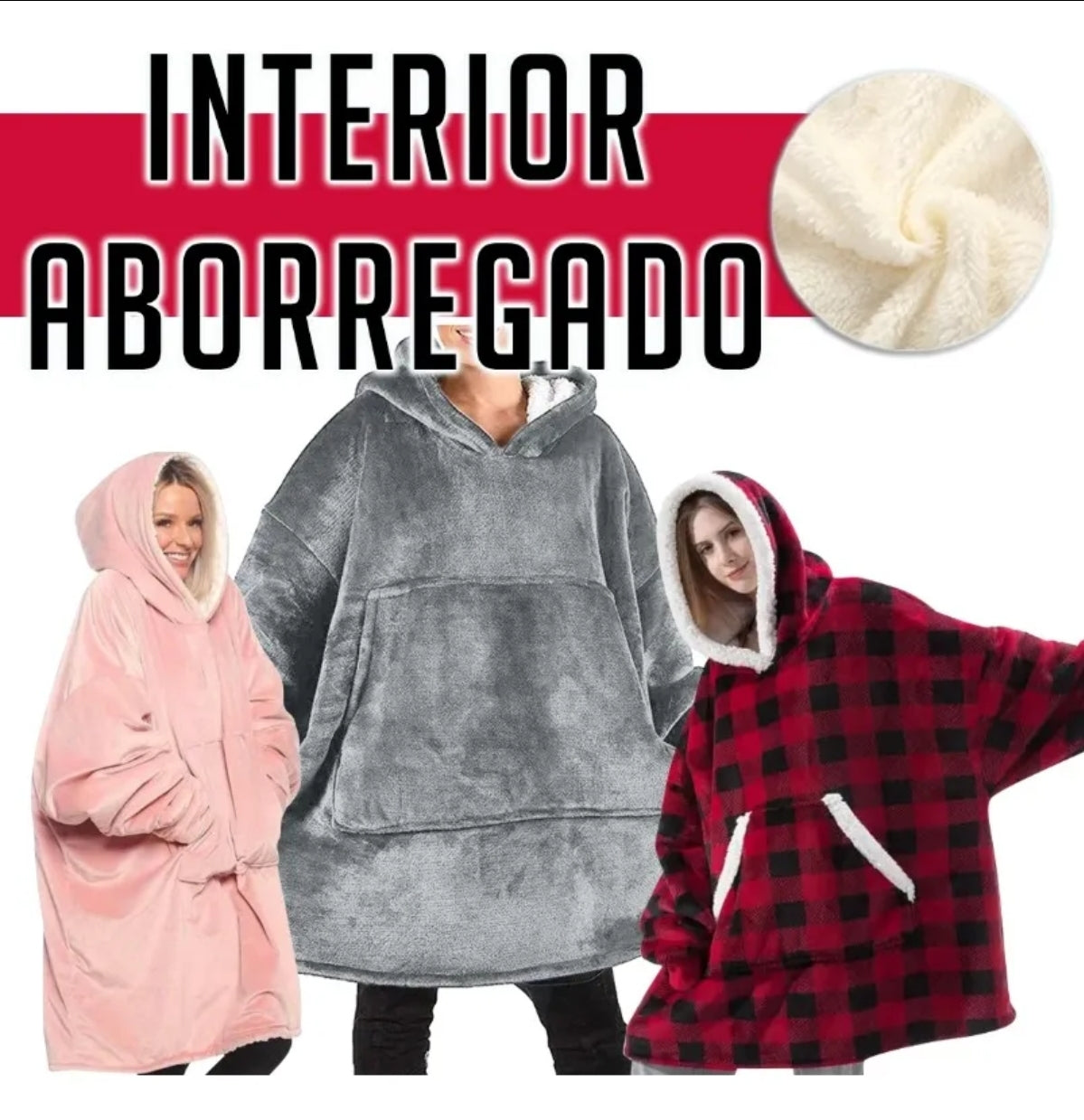 Sudadera Cobija Hoodie Con Capucha Afelpada Calientita Suave