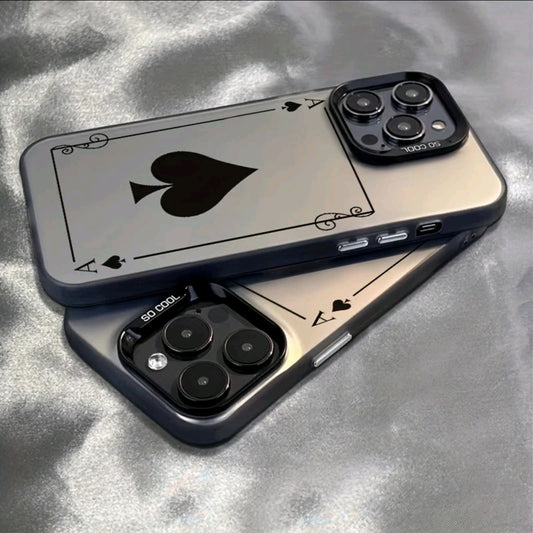 Fundas para Teléfono As de Cartas Adecuadas para iphone 16 ProMax/15/14/13/12/1, Gruesa, Anticaidas yC Resistentes a Huellas, Protección Completa, Duradera, Material Elegante de PCT Apto para Hombres Y Mujeres