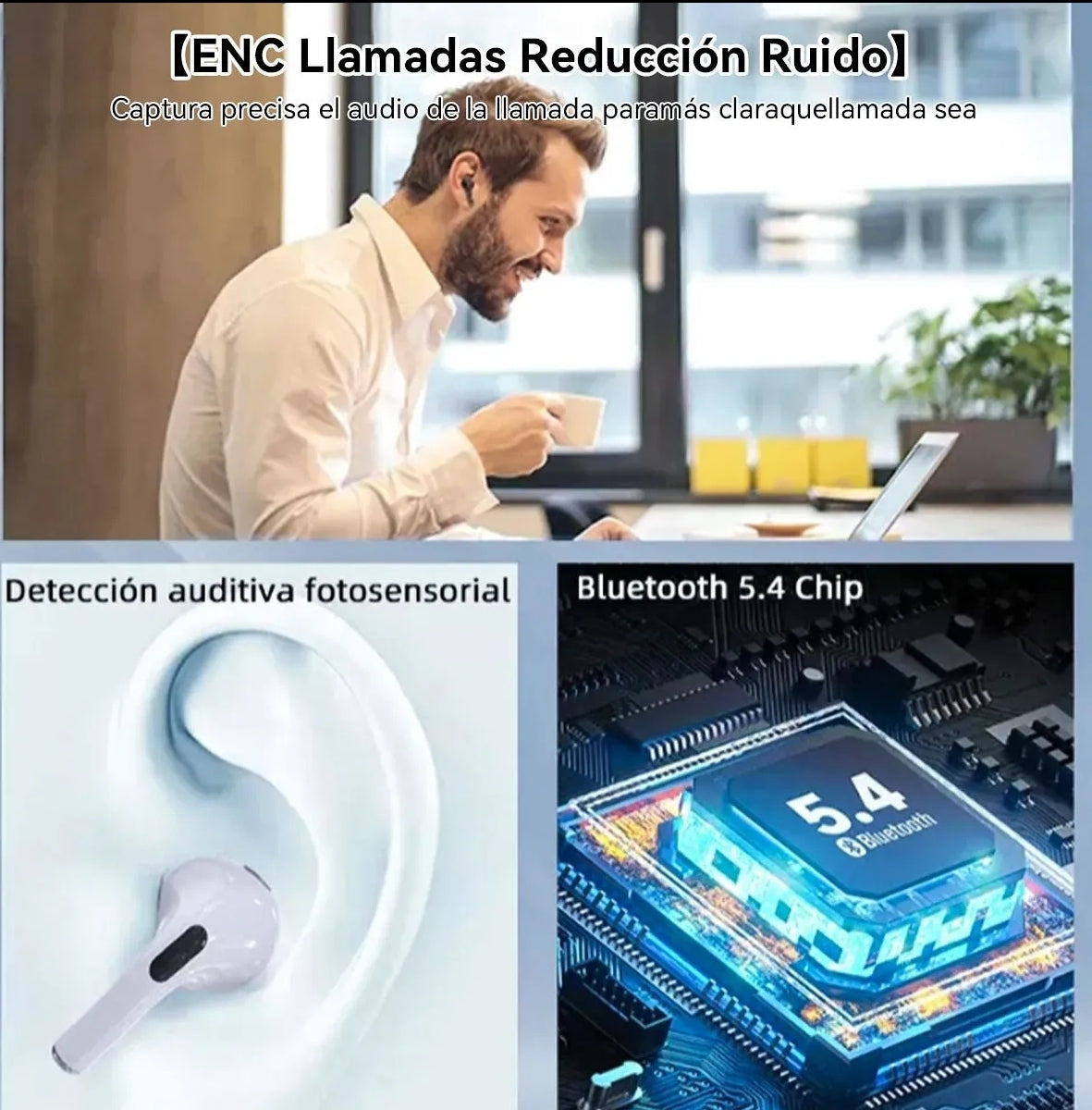 Audifonos In-ear lnalámbricos Keluona A9 Pro Negro Bluetooth