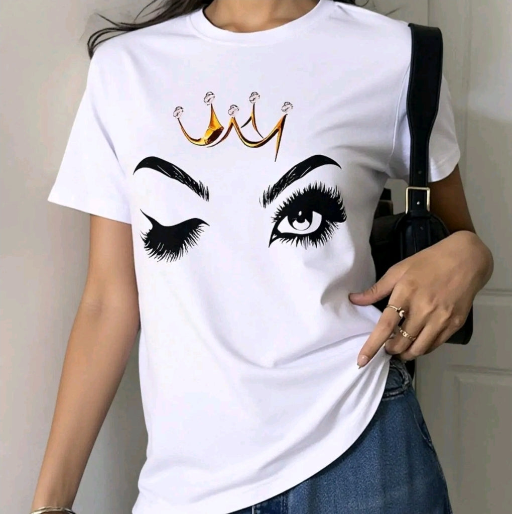 Camiseta casual negra para mujer con diseño de Verano Sandia - Punto suave, cuello redondo, manga corta para primavera y verano, lavable en máquina, ropa informal