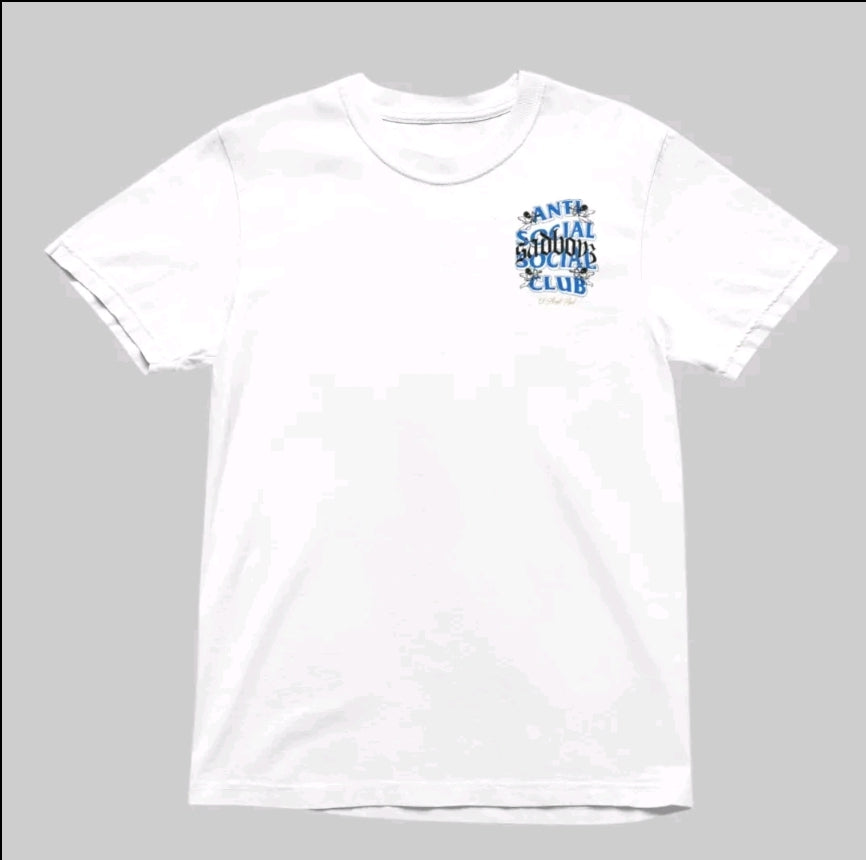 Playera Unisex Oversize Urbano Ant Social Club Sadboys - Letra Azul Angel