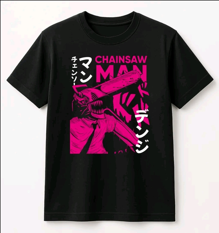 Plavyera anime chainsawman unisex! Camiseta holgada Estampada de anime, Ropa Urbana Streetwear 100% AIgodón, Manga Corta (Rabbit Man)