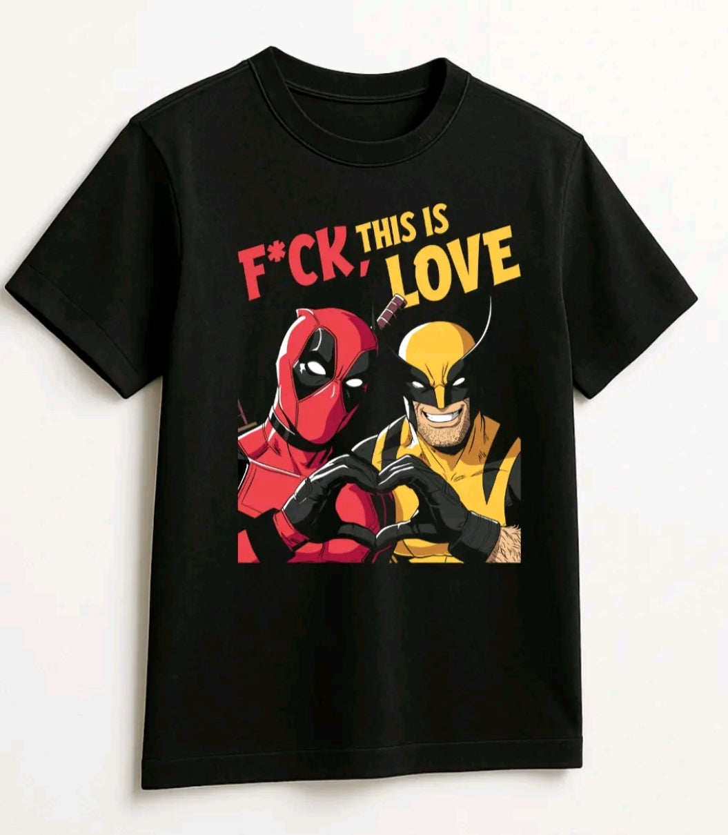 Plavera this is love superhéroes camiseta estampada manga corta unisex algodón (Rabbit Man)