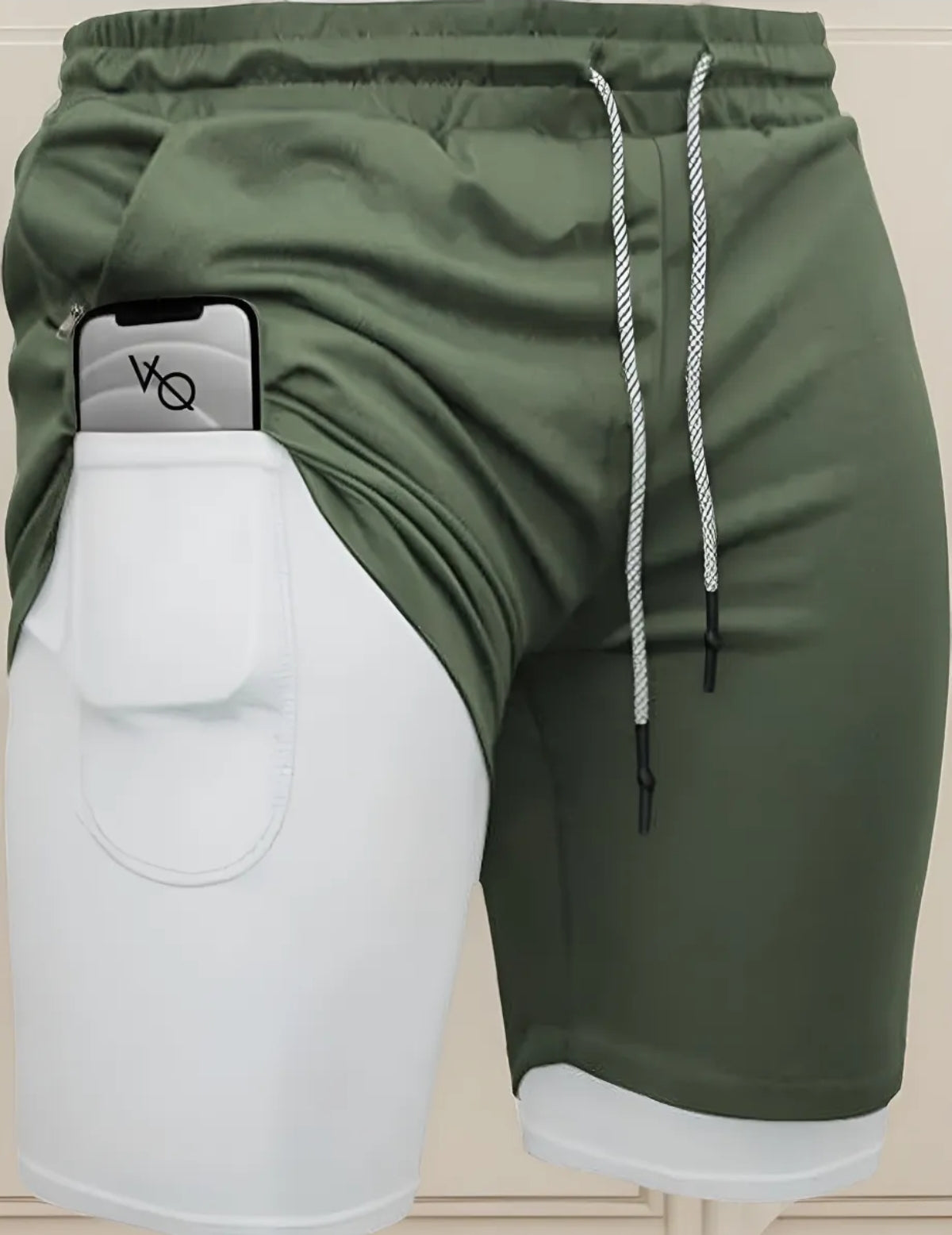 Short Gym Con Licra Deportiva 2 En 1 Bolsa Celular Moda 1615