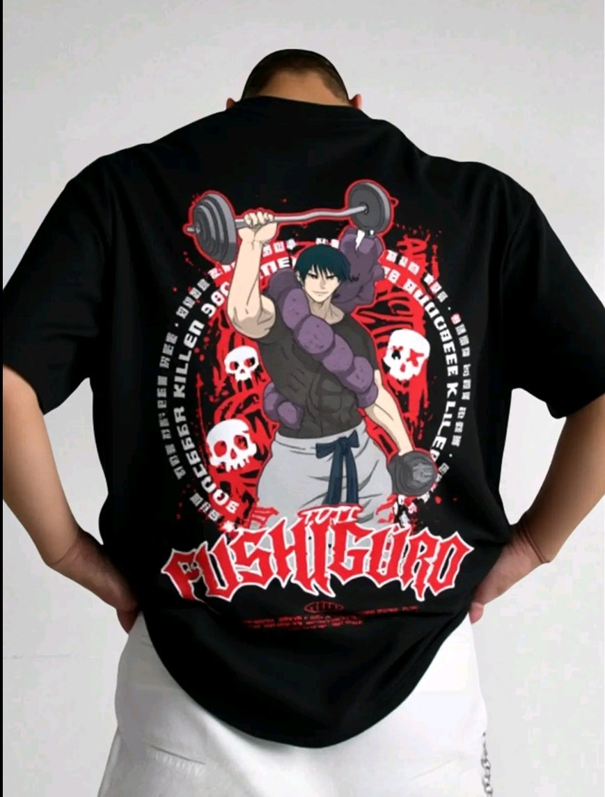 Playera Unisex Oversize Gym Toji Fushiguro Pesas