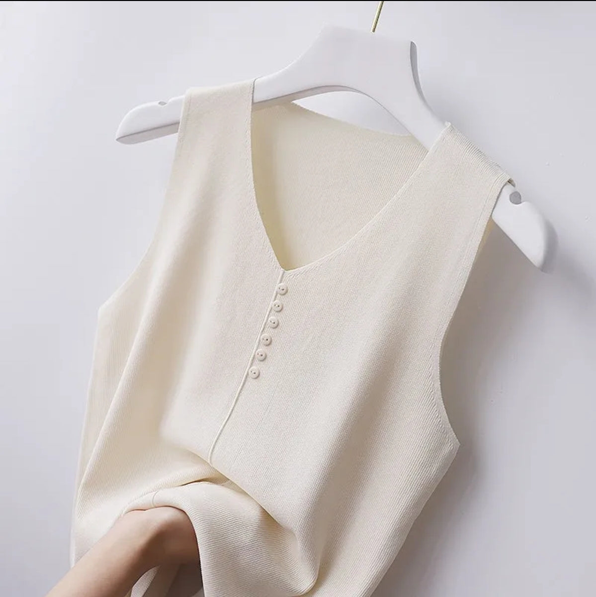 (🌍 PRODUCTO INTERNACIONAL) Chaleco Tejido Mujer Delgado Sin Mangas Elegante