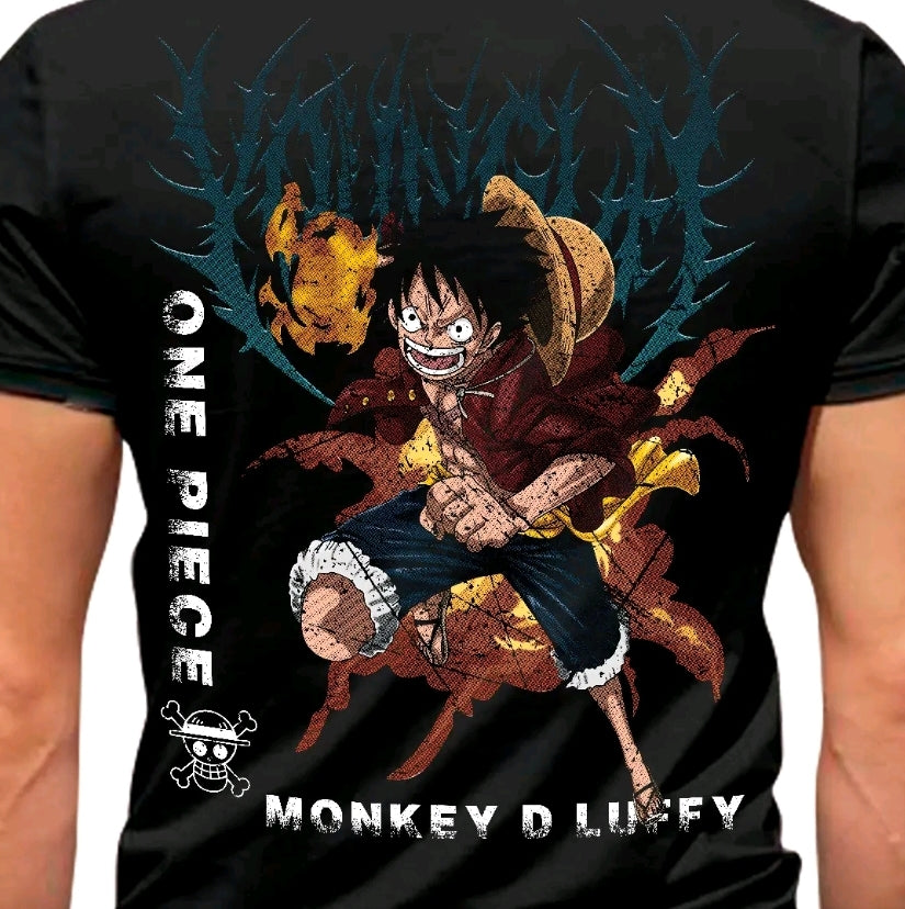 Camiseta con estampado de ANIMES LUFFY - estilo desgastado, Diseño casual -100% Agodón