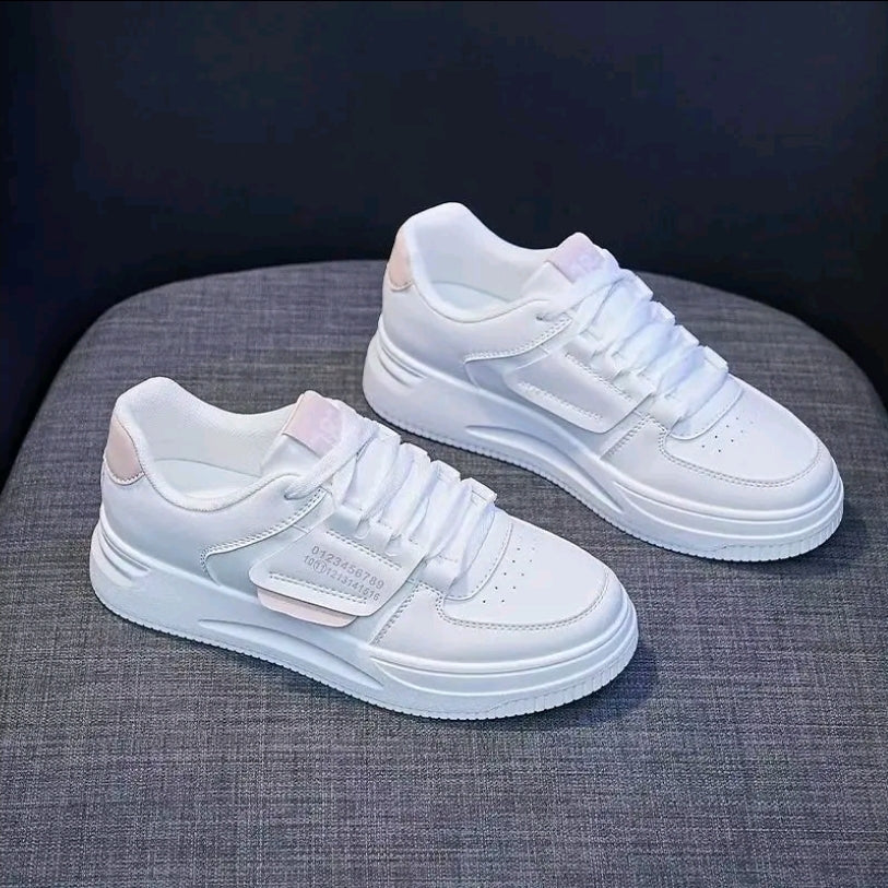 Zapatos de mujer. Zapatillas casuales de mujer. Suela antideslizante engrosada, transpirable y cómoda Estilo que aumenta la altura. Cordones, números impresos, zapatos casuales deportivos al aire libre de moda. Zapatos planos de mujer versátiles adecuado