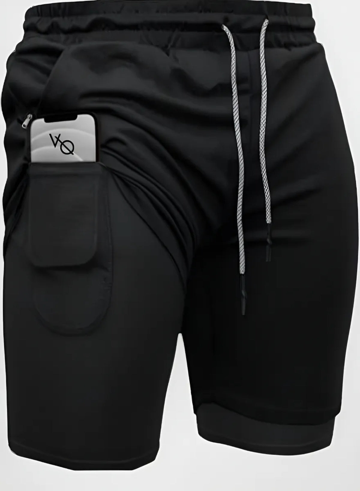 Short Gym Con Licra Deportiva 2 En 1 Bolsa Celular Moda 1615