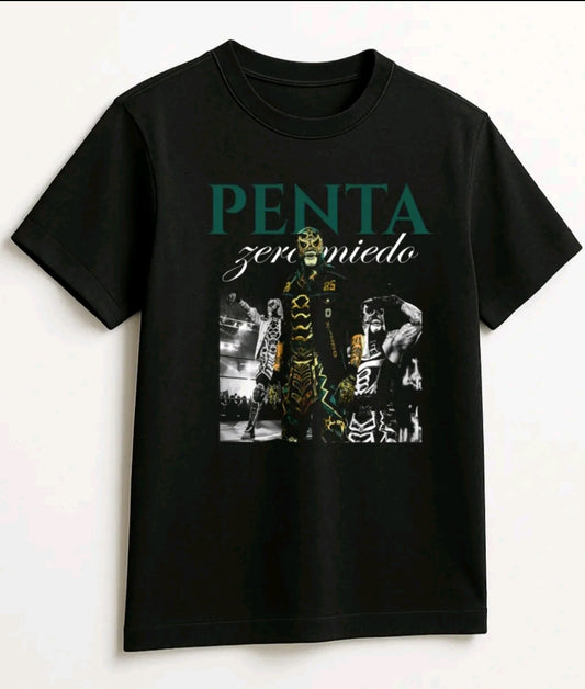 Playera Unisex Negra Penta | Camiseta holgada Estampada de luchador Penta zero m, Ropa Urbana Streetwear, 100% Algodón, Manga Corta (Rabbit Man)
